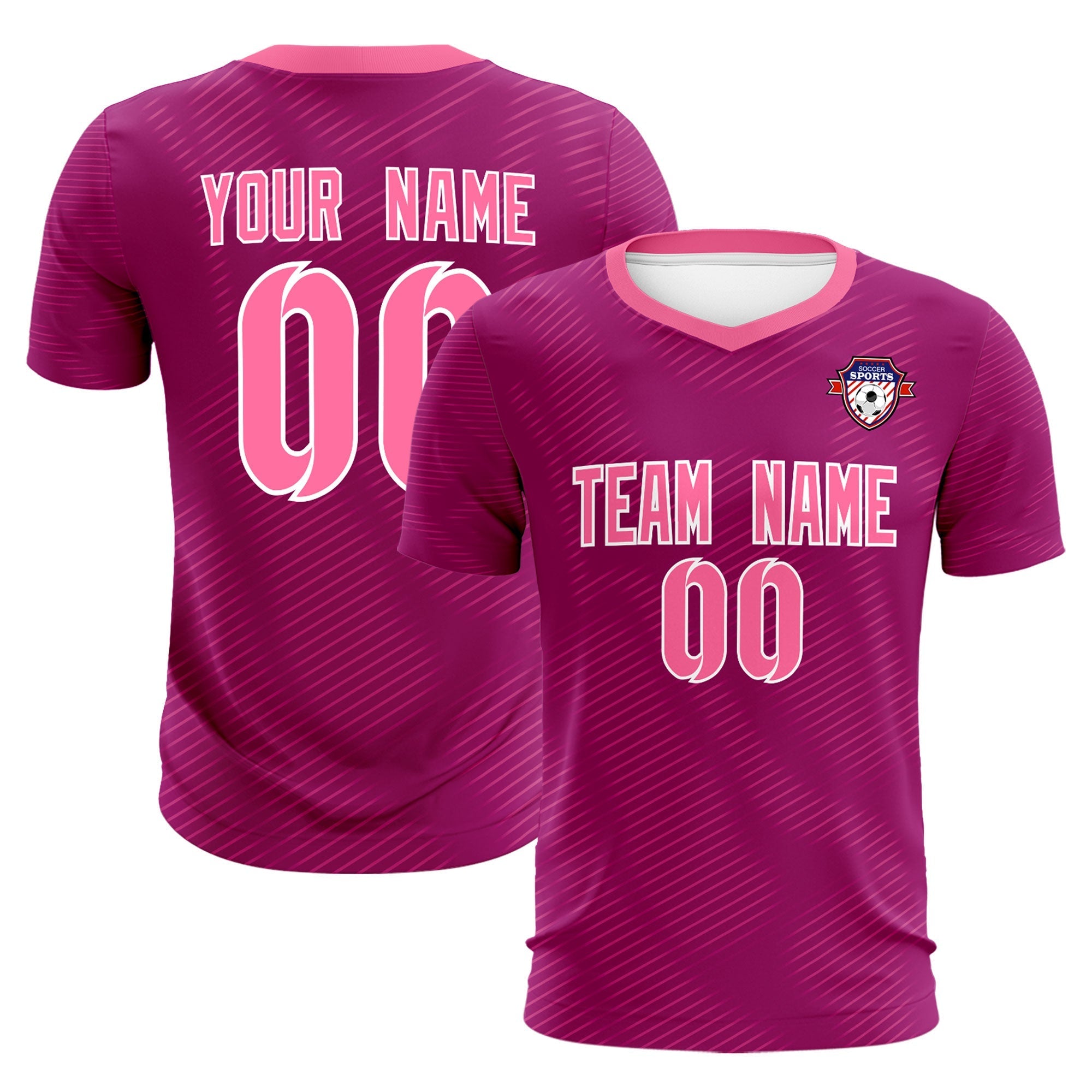 Benutzerdefinierte rosarote rosa Trainingsuniform für Männer-Fußball-Sets-Trikot