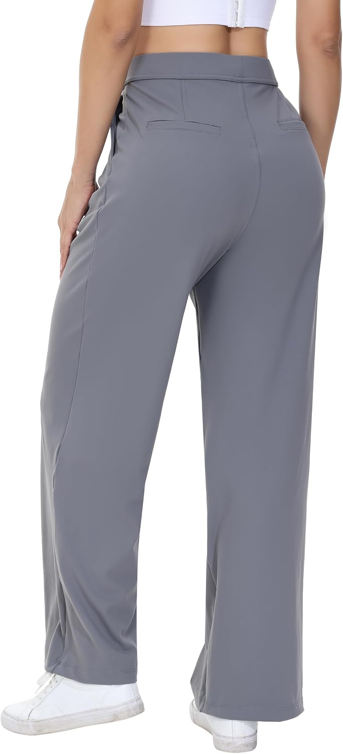 Women's High Waisted Wide Leg Dress Pants with Pockets