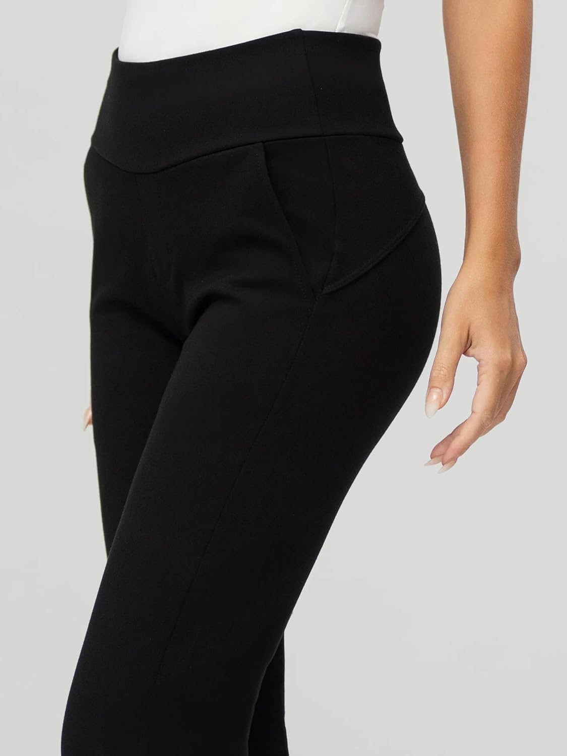 Womens Dress Pants with Tummy Control - Wear to Work Stretch High Waisted Slacks Pockets Medium