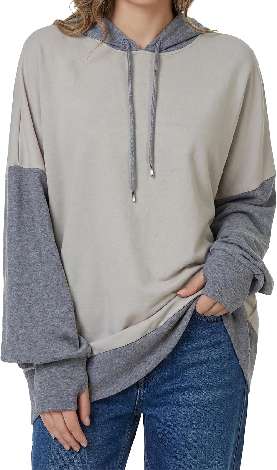 Women's Lightweight Sweatshirt Hoodie Long Sleeve Pullover Tops Fit Outfits