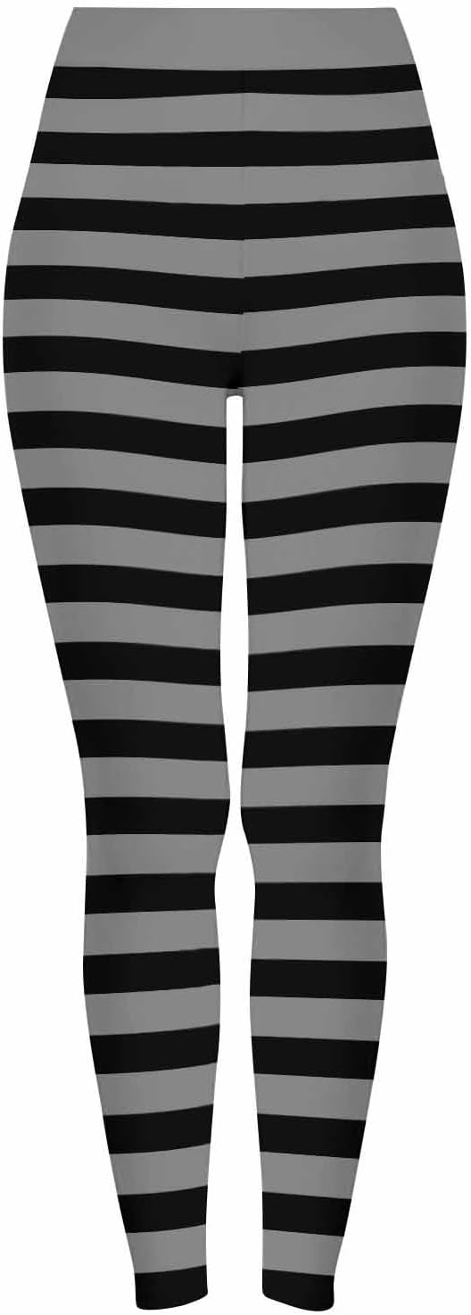 Striped Leggings for Women Halloween Yoga Pants High Waisted Tummy Control Activewear Workout Leggings