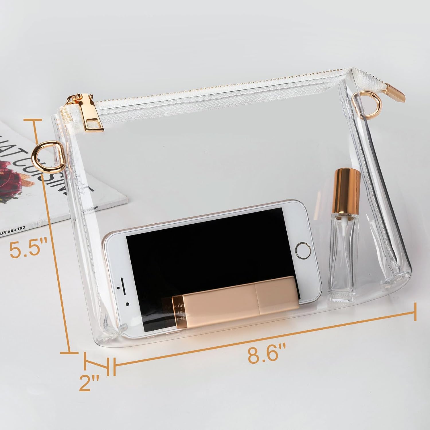 Women's Clear Stadium Crossbody Purse with Wide Strap