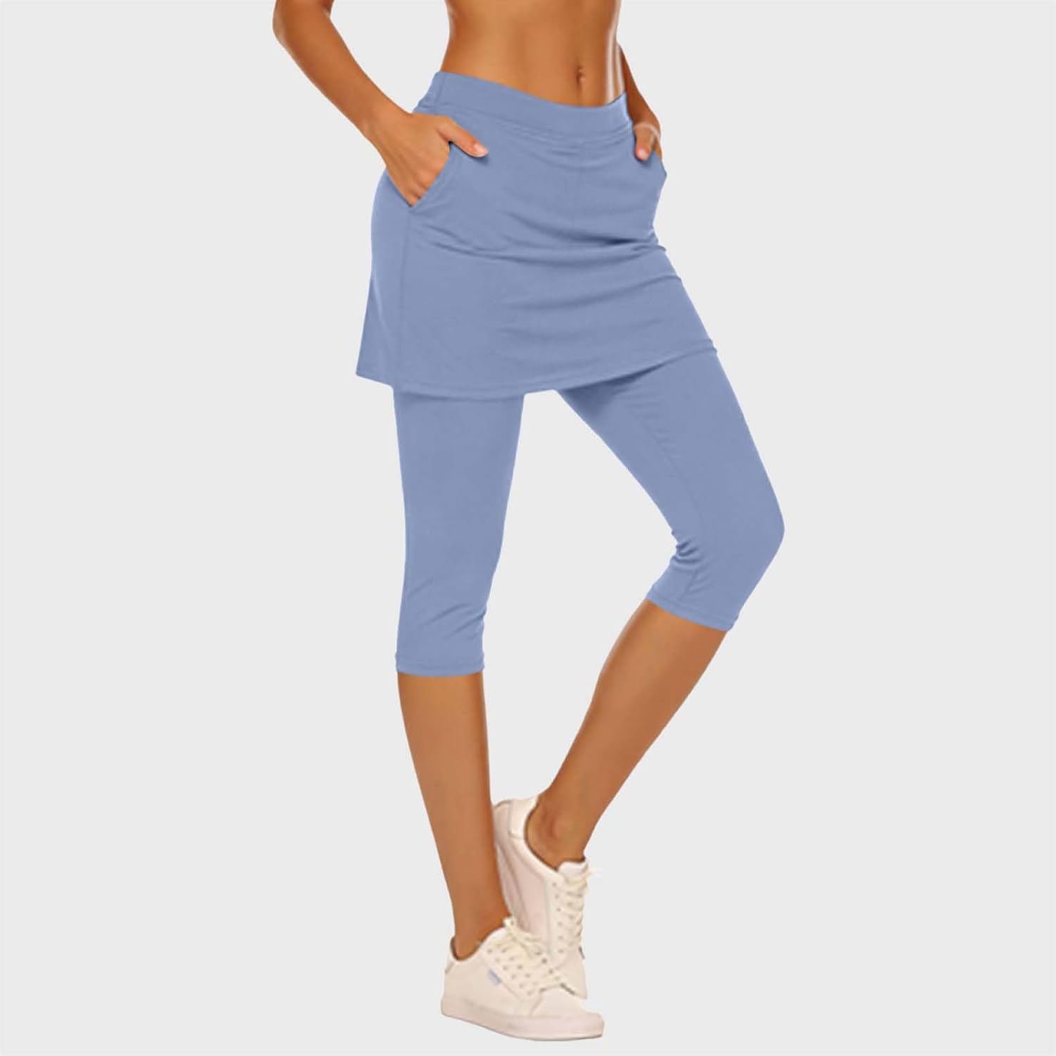 Skirted Leggings for Women Athletic Pickleball Tennis Skorts Capris Elastic Waist Workout Gym Yoga Pants with Skirts Skirted Leggings for Women Athletic Pickleball Tennis Skorts Capris Elastic Waist Workout Gym Yoga Pants with Skirts