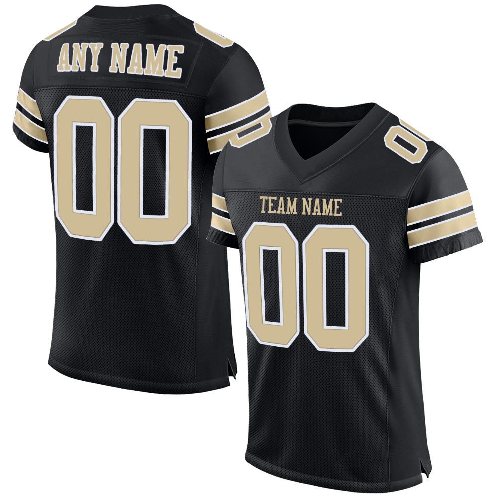 Custom Vegas Gold-White Classic Style Mesh Authentic Football Jersey