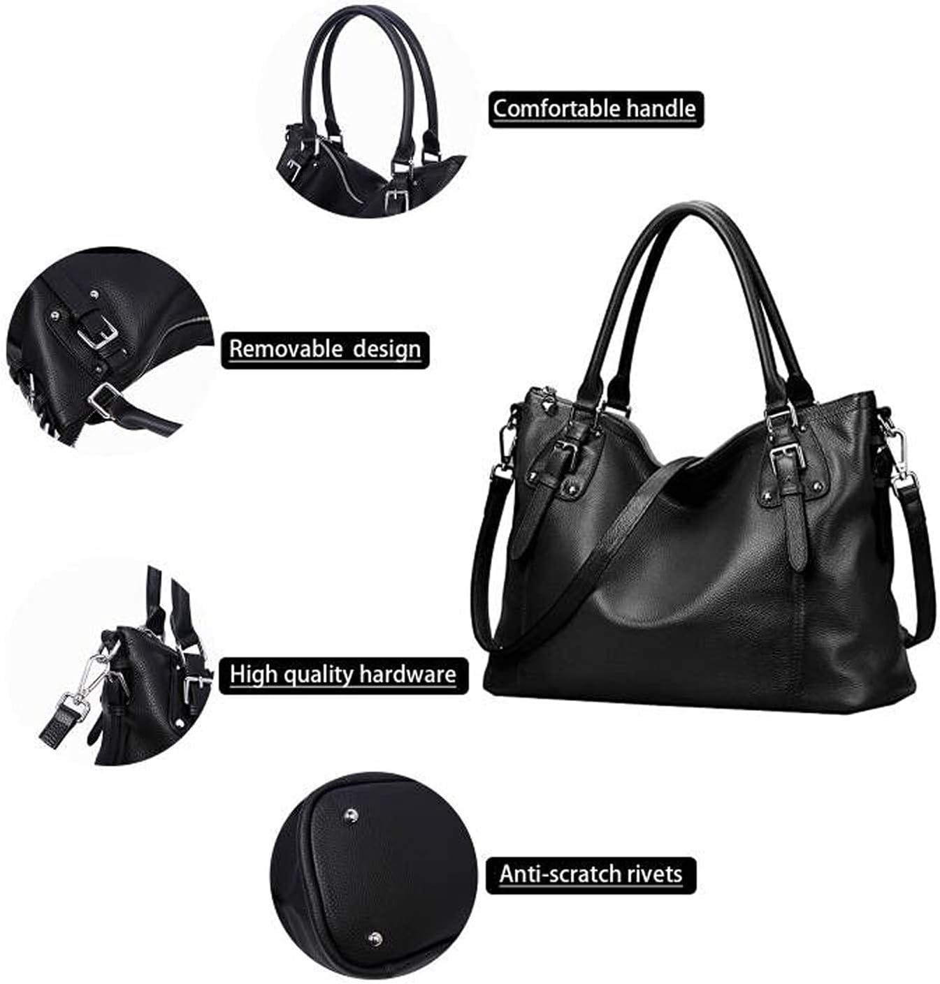 Women's Canvas Tote Bag Black Oversized