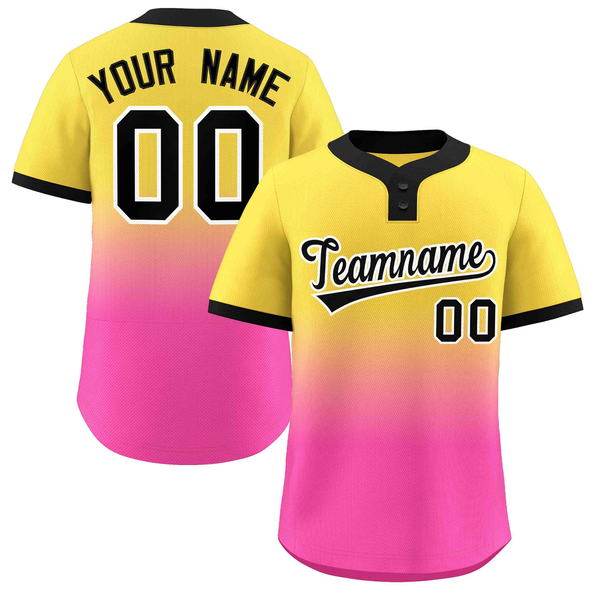 Custom Gradient Fashion Authentic Two-Button Softball Jersey