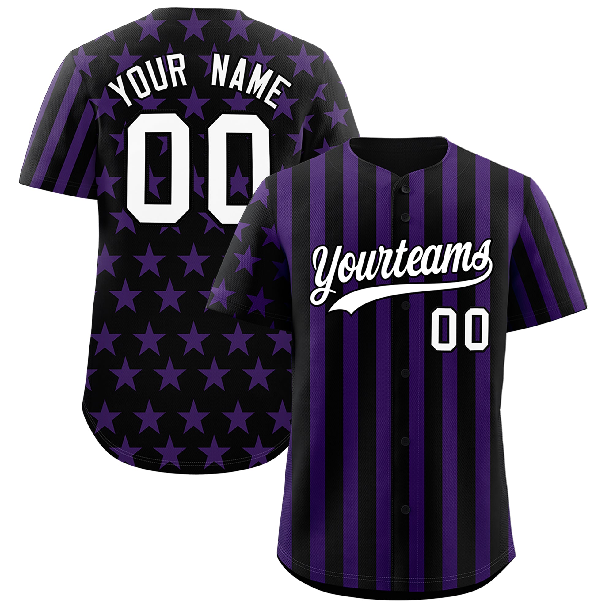 Benutzerdefiniertes Graffiti-Muster-Baseball-Trikot mit amerikanischer Flagge