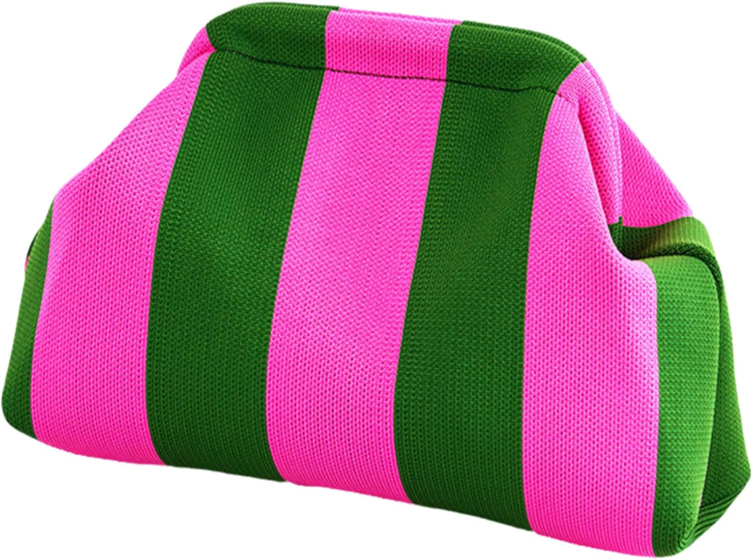 Women's Striped Knit Clutch Colorful Dumpling Purse Evening Bag