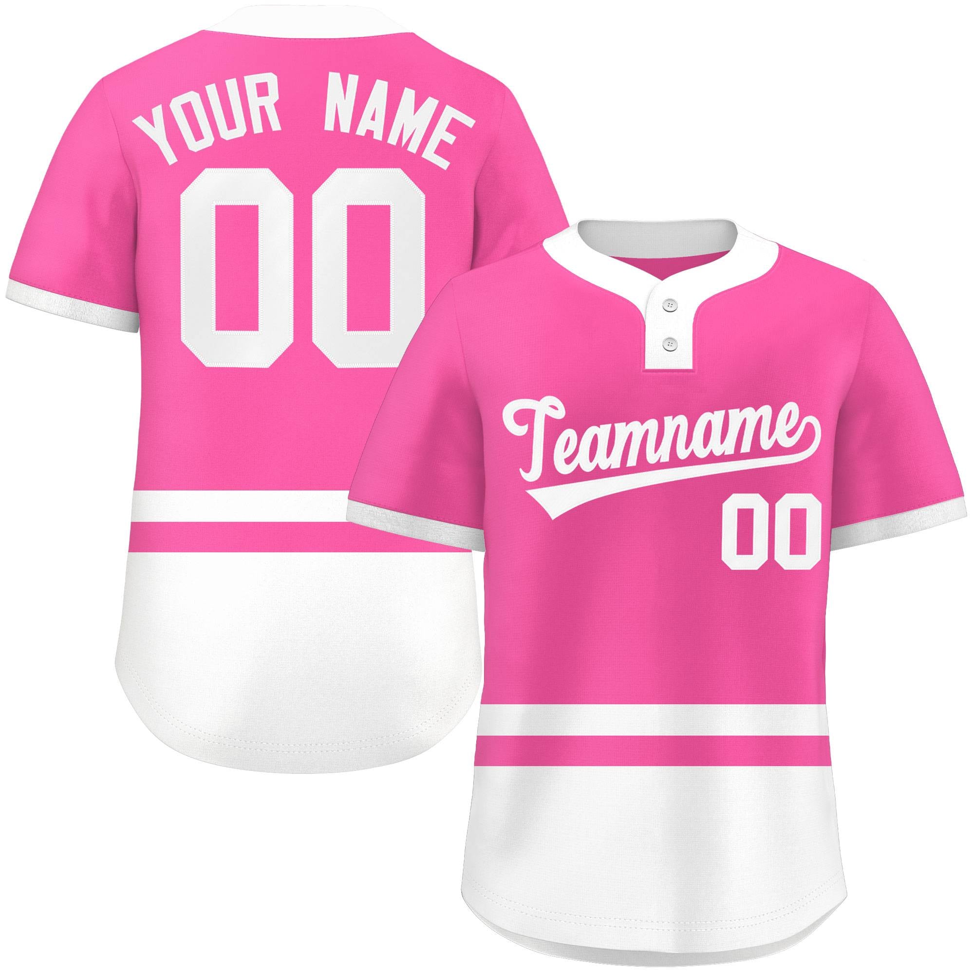 Custom Color Block Personalized Authentic Two-Button Softball Jersey