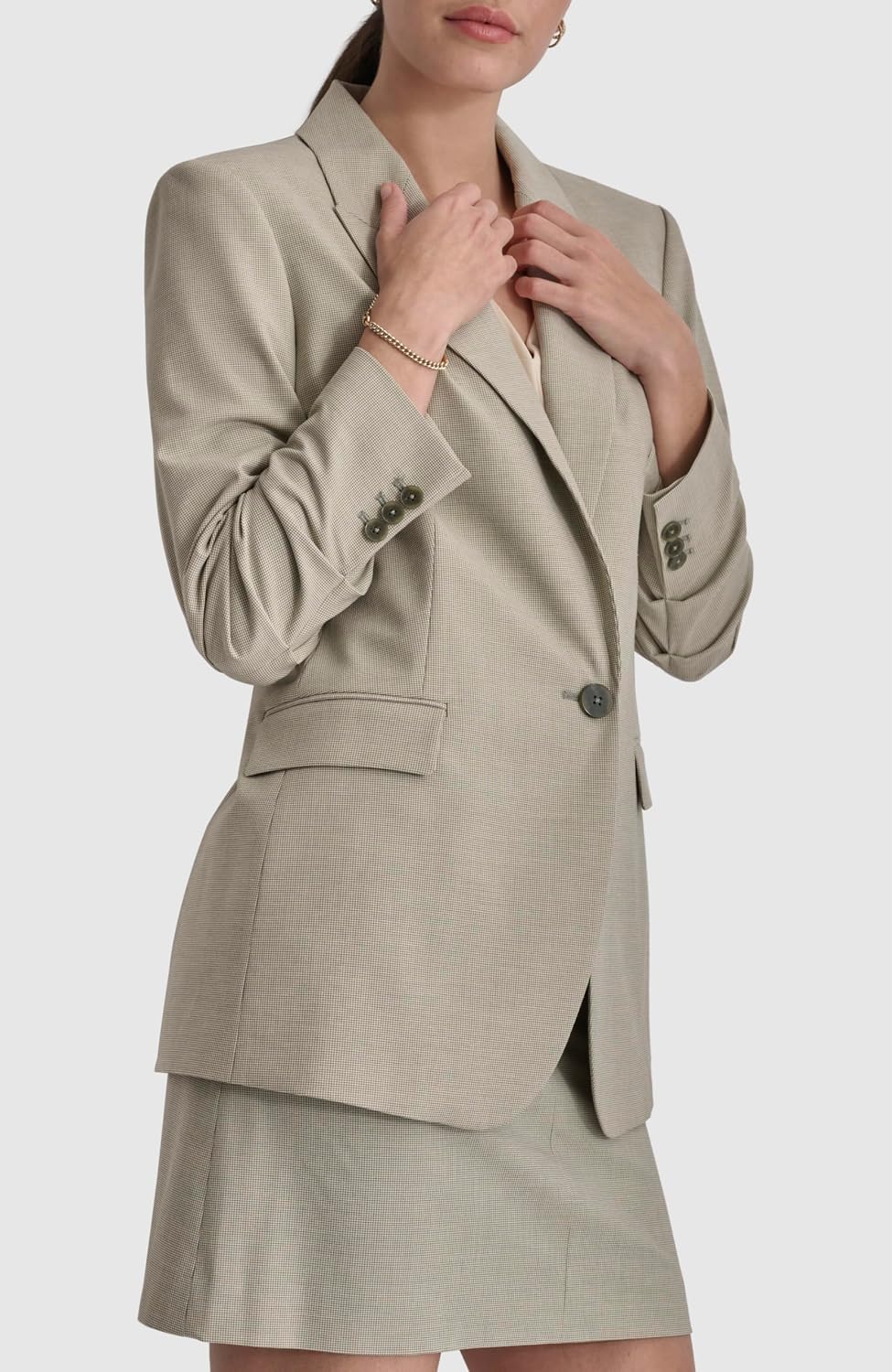 Women's Single Button Longline Blazer Sage Green