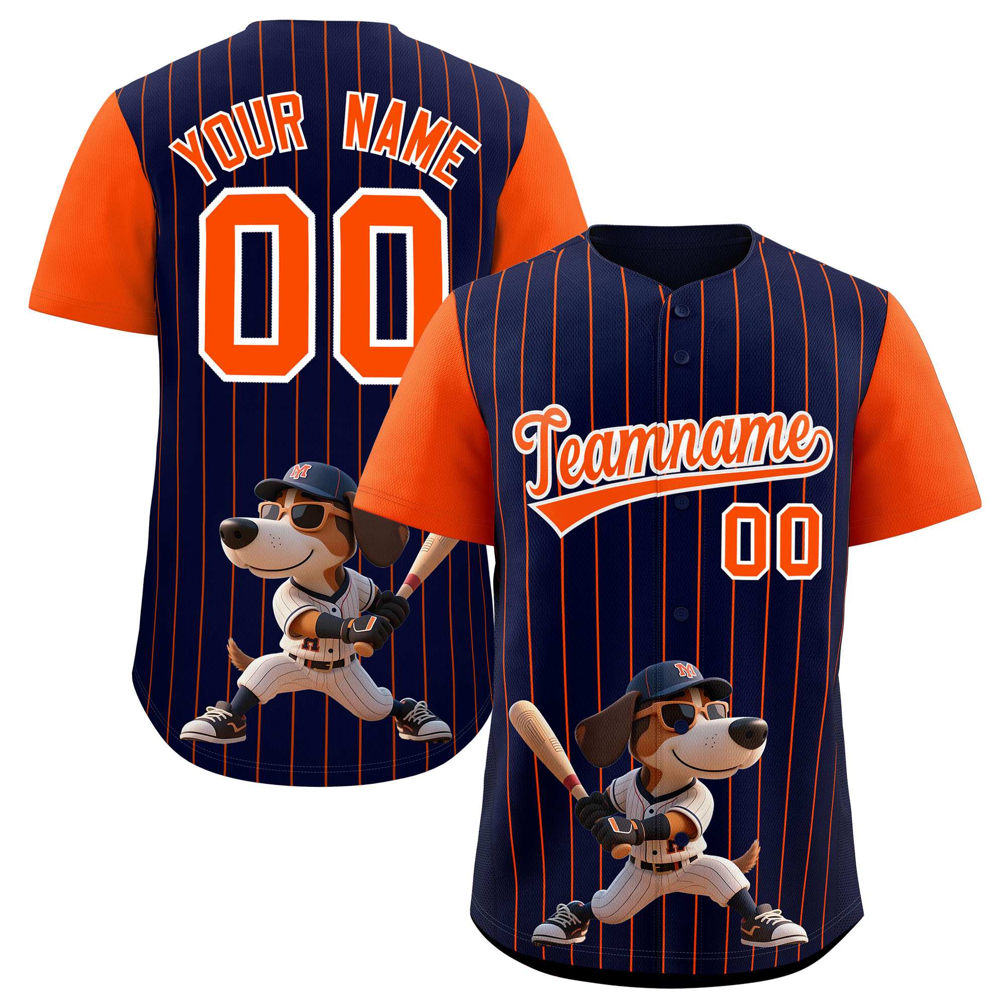 Authentisches Baseball-Trikot mit individuellem Streifen-Tiere-Graffiti-Muster, Raglanärmeln Authentisches Baseball-Trikot mit individuellem Streifen-Tiere-Graffiti-Muster, Raglanärmeln