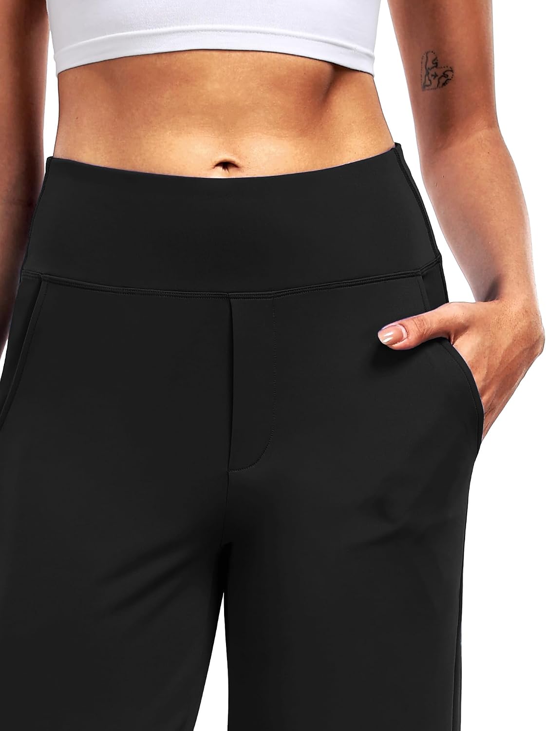 Women's High Waist Wide Leg Yoga Pants with Pockets
