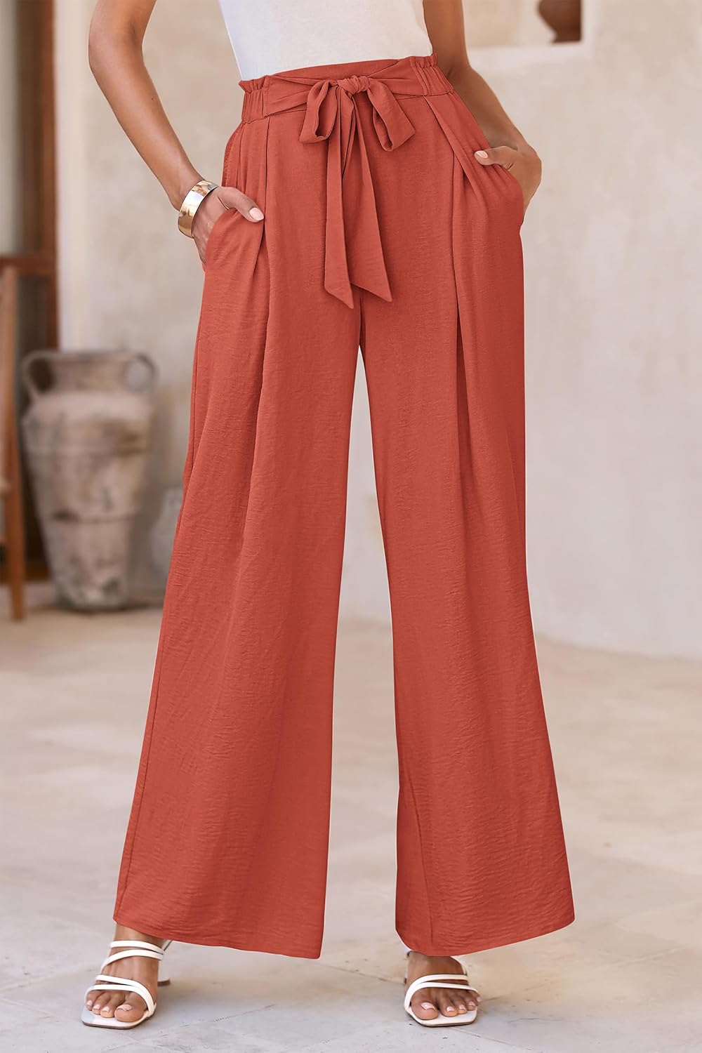 Women's Wide Leg Work Pants Business Casual High Waisted Palazzo Trouser Summer Clothes Women's Wide Leg Work Pants Business Casual High Waisted Palazzo Trouser Summer Clothes