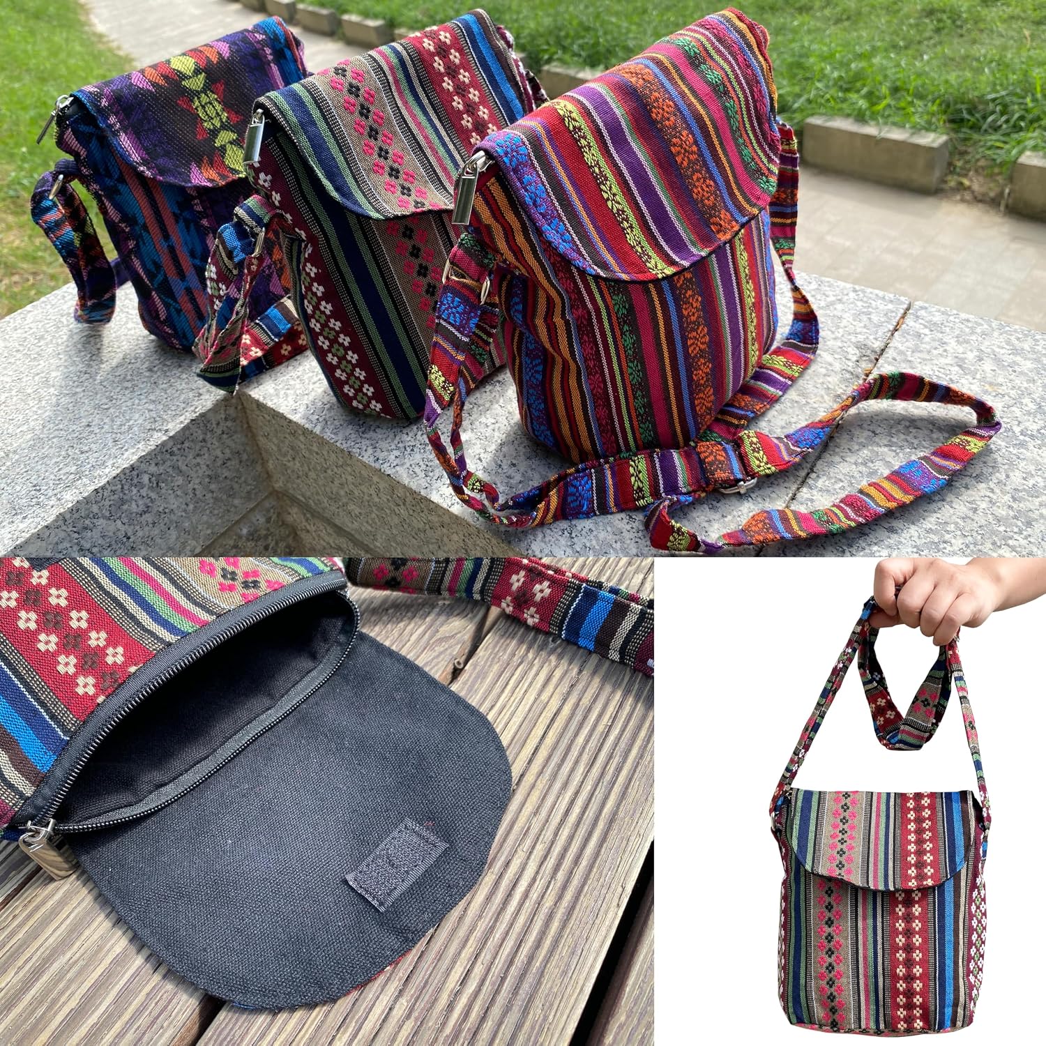 Women's Ethnic Stripe Woven Saddle Crossbody Bag Women's Ethnic Stripe Woven Saddle Crossbody Bag