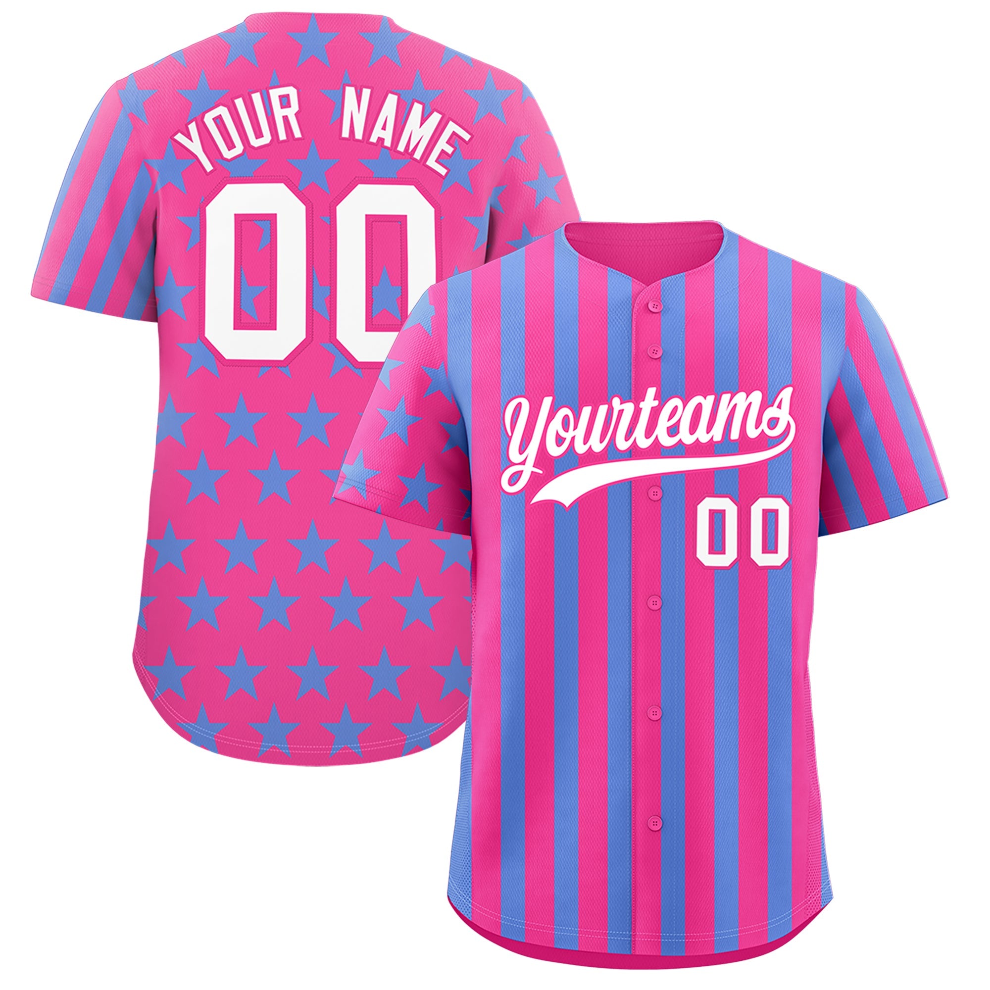 Benutzerdefiniertes Graffiti-Muster-Baseball-Trikot mit amerikanischer Flagge