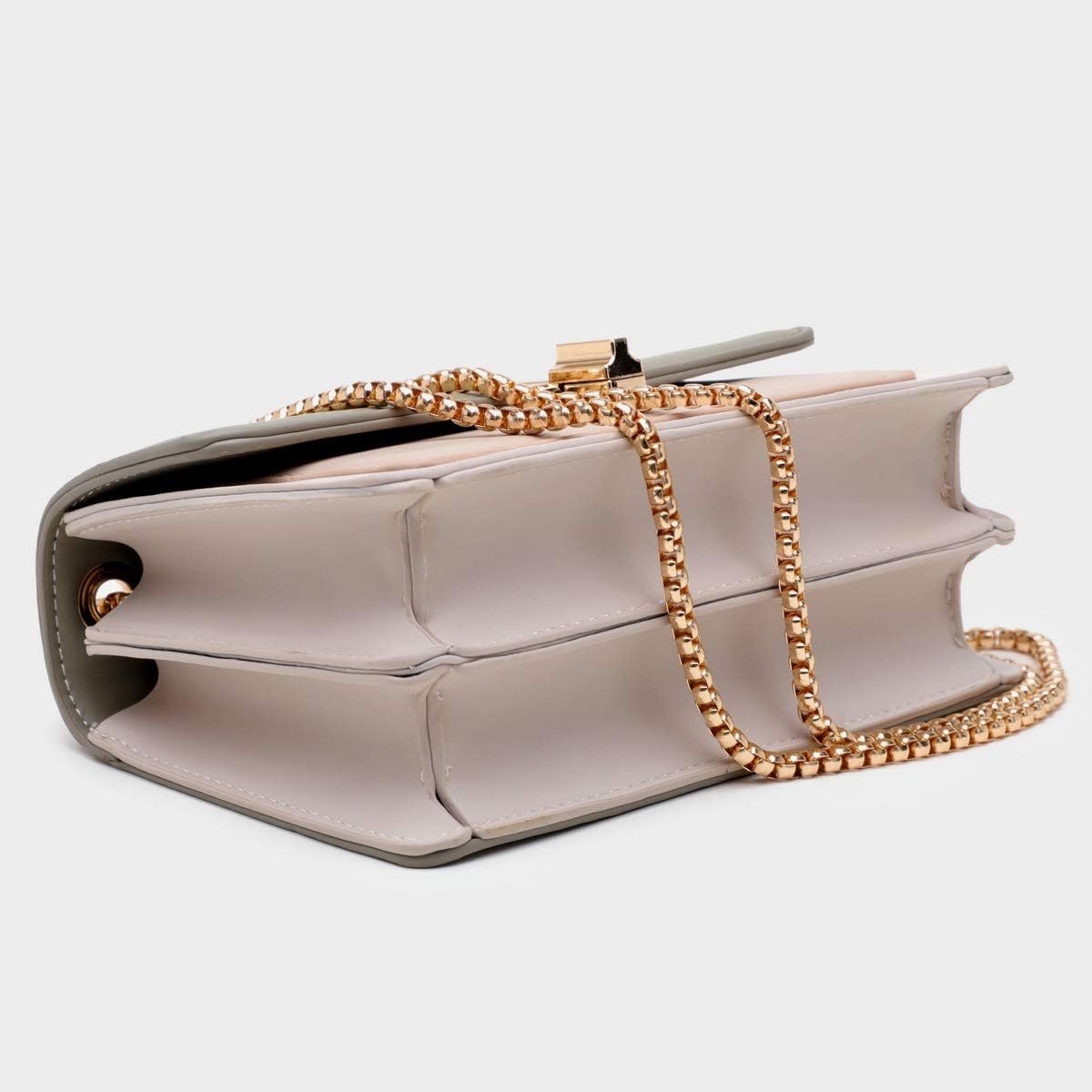 Women's Color Block Crossbody Purse with Gold Chain Strap