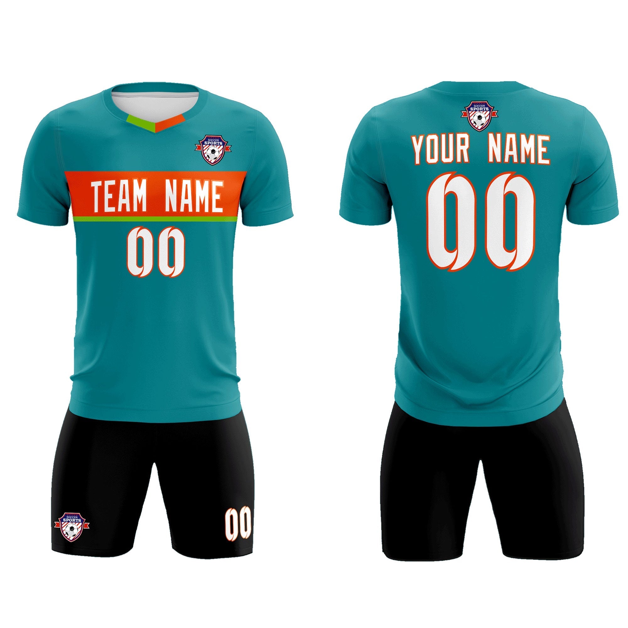 Benutzerdefinierte Aqua Classic Sports Sets Fußball-Shirt-Trikot