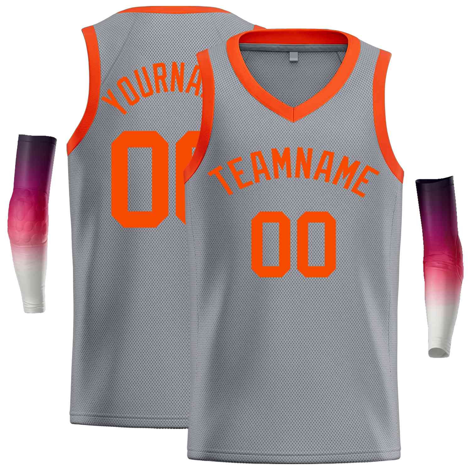 Benutzerdefiniertes Orange-Classic Tops Herren-Freizeit-Basketballtrikot