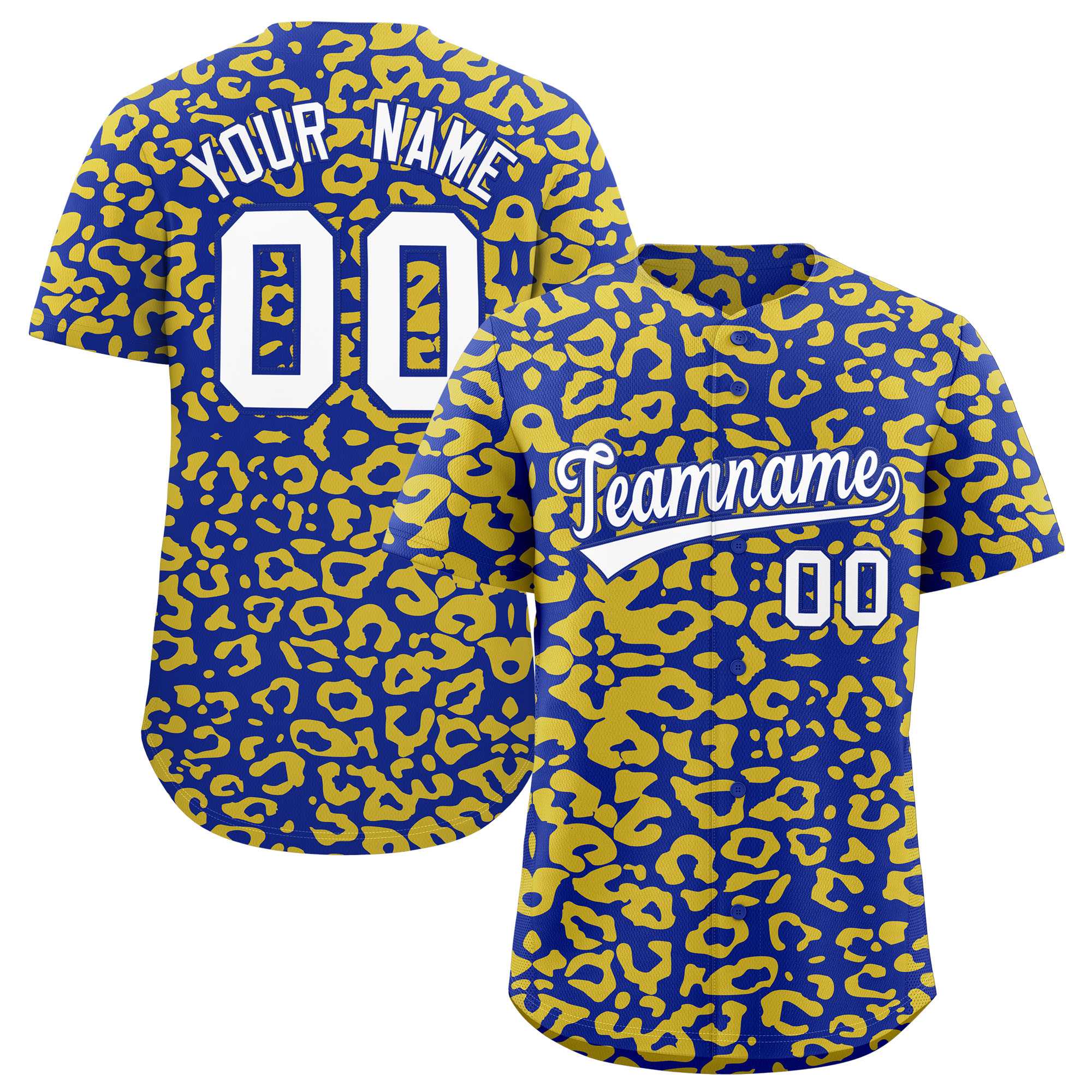 Authentisches Baseball-Trikot mit individuell gestaltetem Leopardenmuster