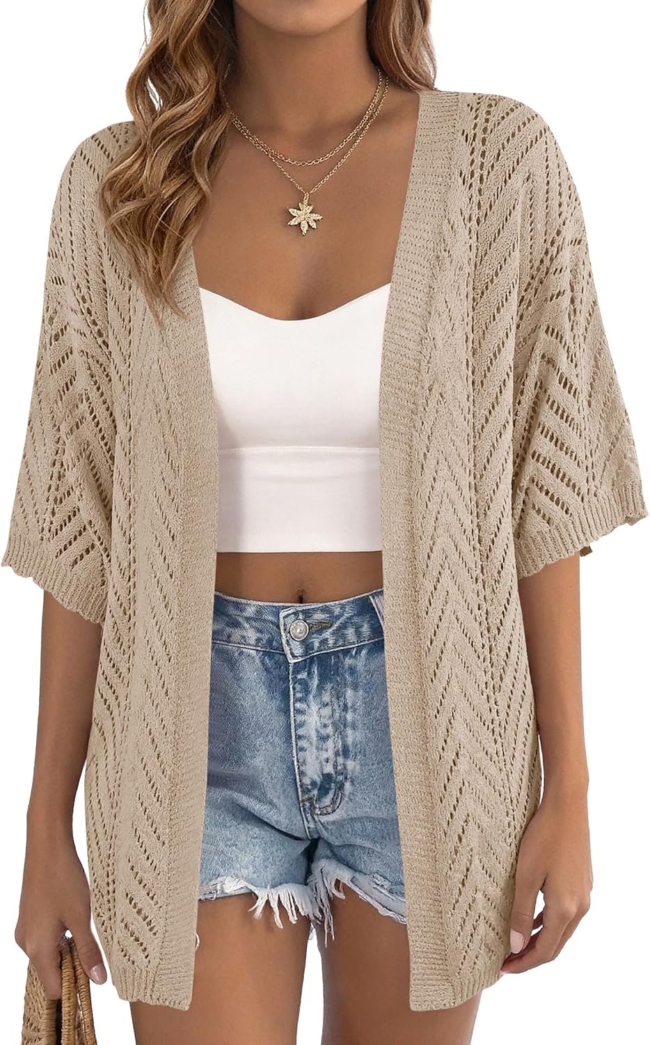 Women's Lightweight Summer Cardigans Short Sleeve Knit Crochet Coverups Spring Boho Beach Vacation Clothes Women's Lightweight Summer Cardigans Short Sleeve Knit Crochet Coverups Spring Boho Beach Vacation Clothes