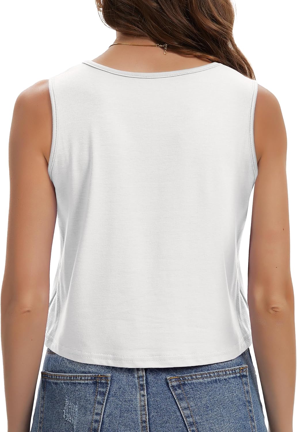 Womens Crop Tops Summer Casual Sleeveless Tank Fit Basic Shirts
