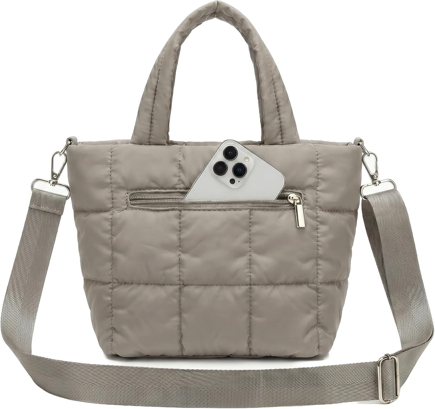 Women's Quilted Puffer Crossbody Tote Bag