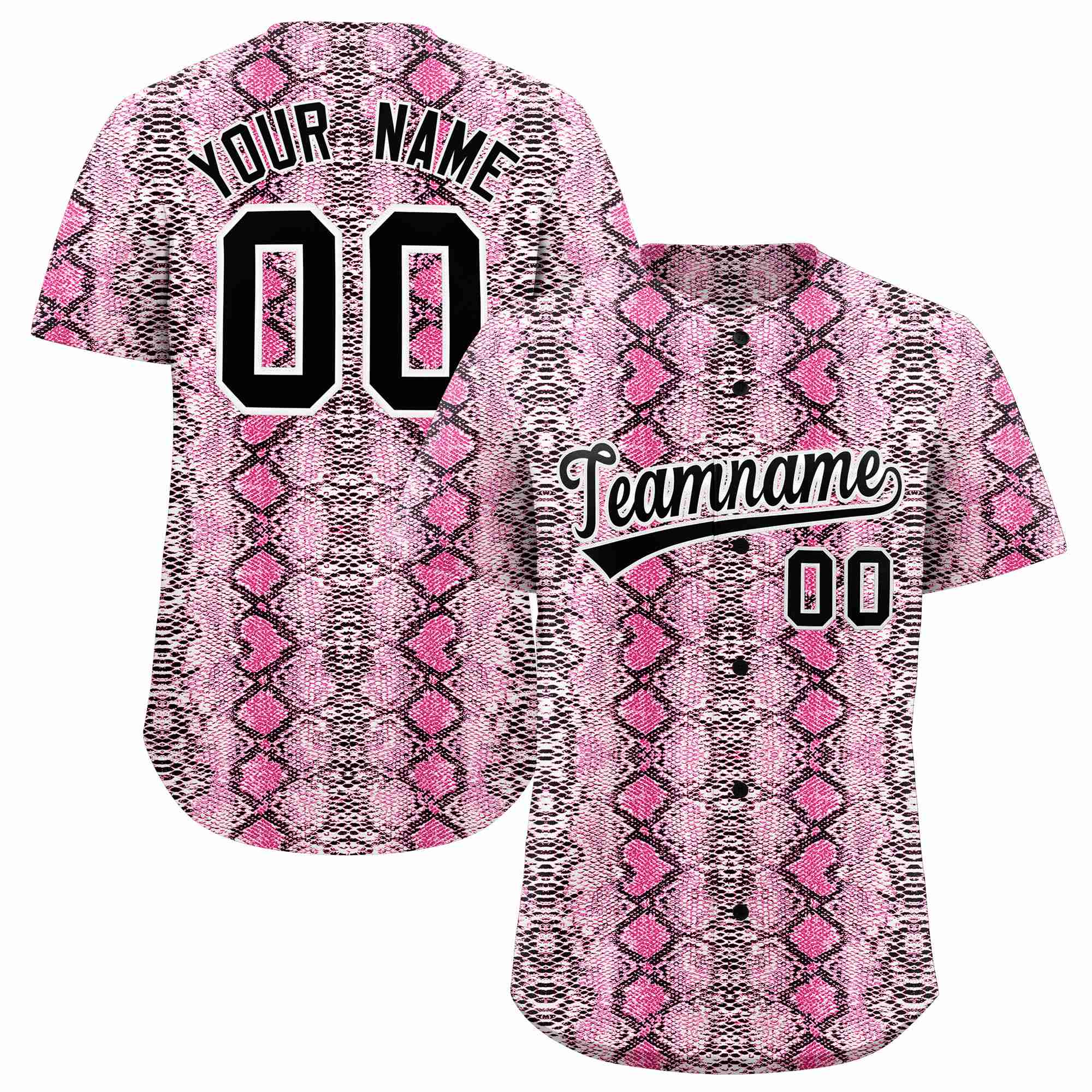 Benutzerdefiniertes authentisches Baseball-Trikot mit mehrfarbigem Schlangenledermuster
