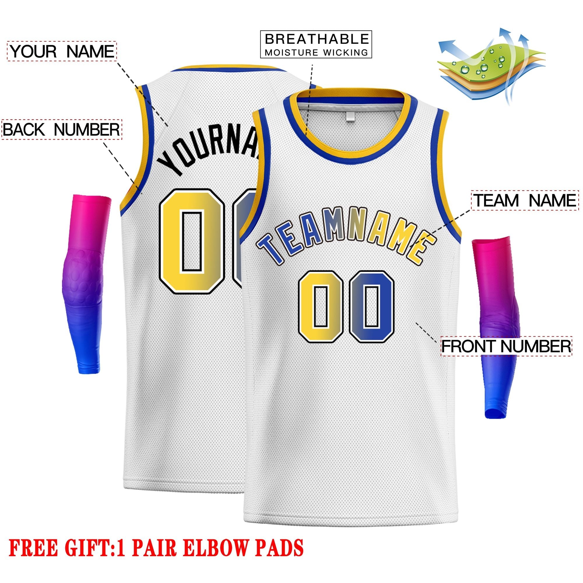 Benutzerdefinierte klassische Tops Schriftarten Farbverlauf Mode Tops Männer Casual Basketball Jersey