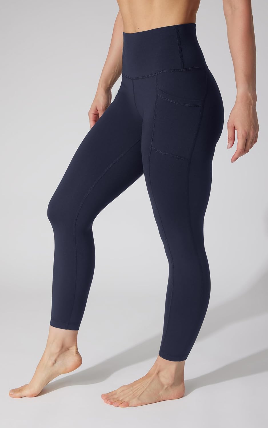 Women's High Waist Leggings with Side Pockets (Charcoal)