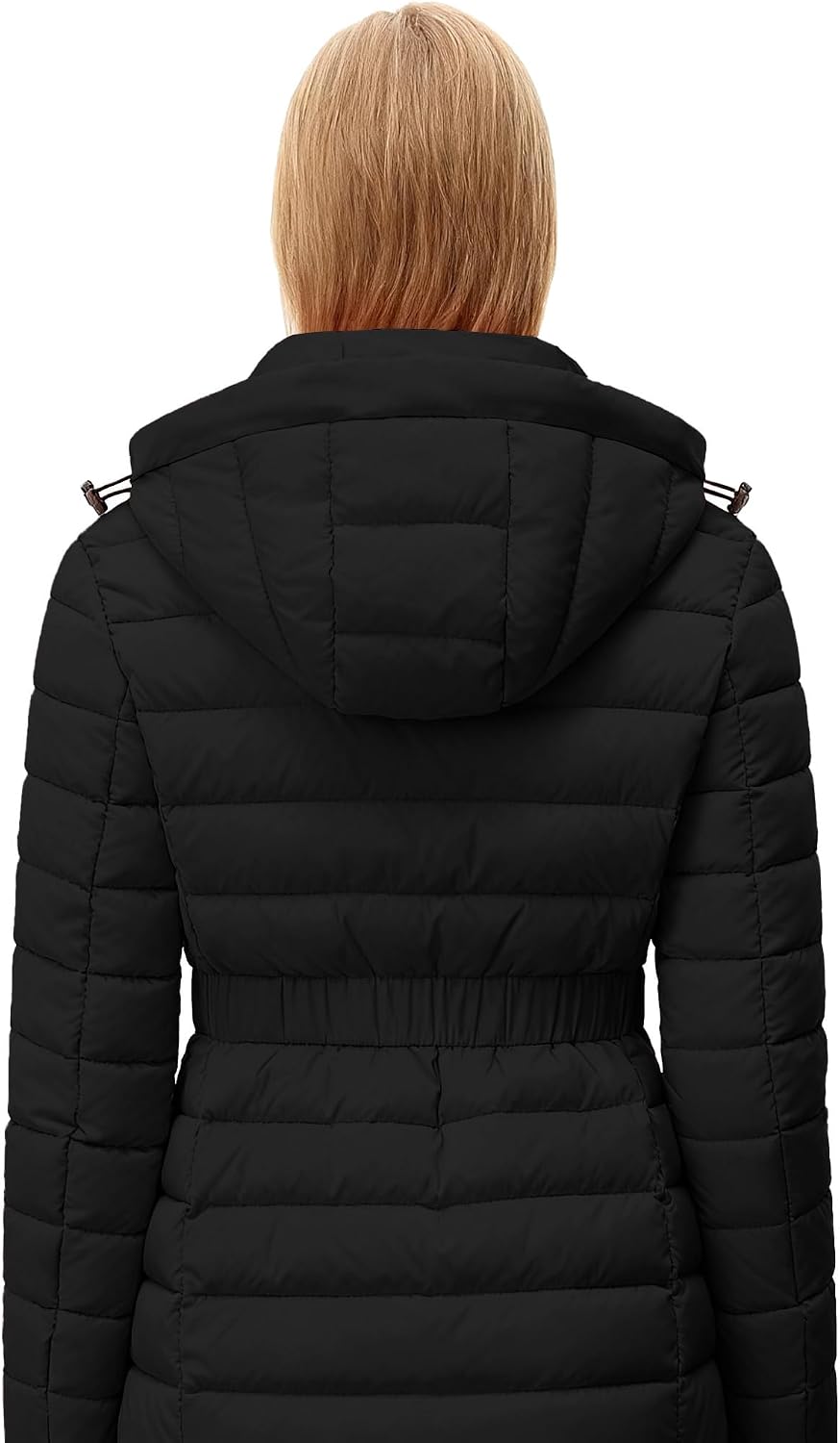 Women's Short Quilted Down Coat Detachable Hood Black Women's Short Quilted Down Coat Detachable Hood Black