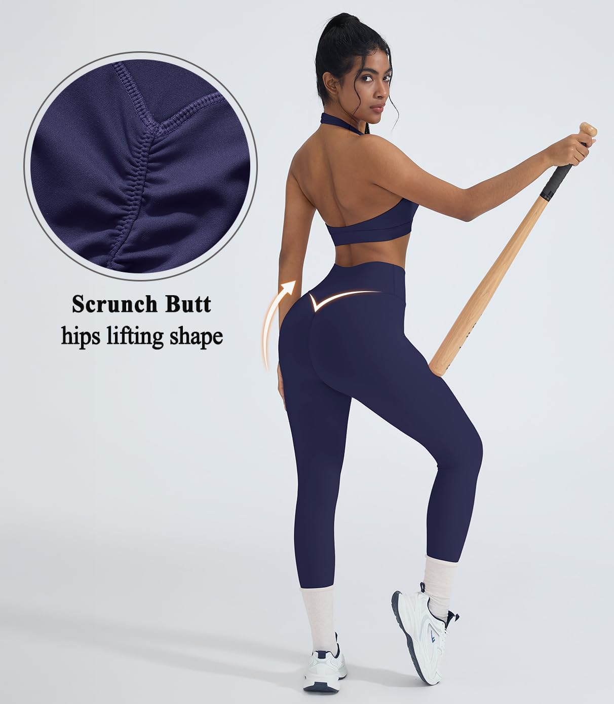 2 Piece Workout Sets for Women Halter Sports Bras Gym Sets Booty Leggings Outfits