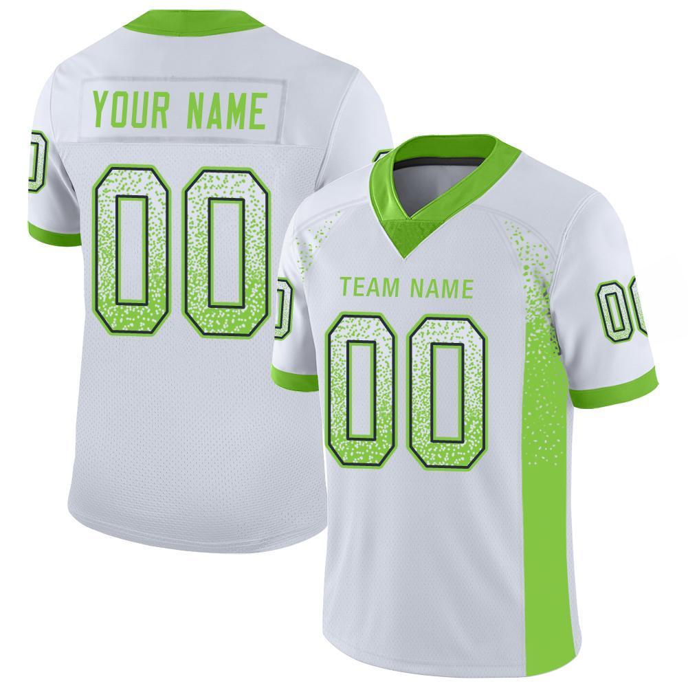 Benutzerdefiniertes authentisches Drift Fashion Mesh-Fußballtrikot in Neongrün und Marineblau