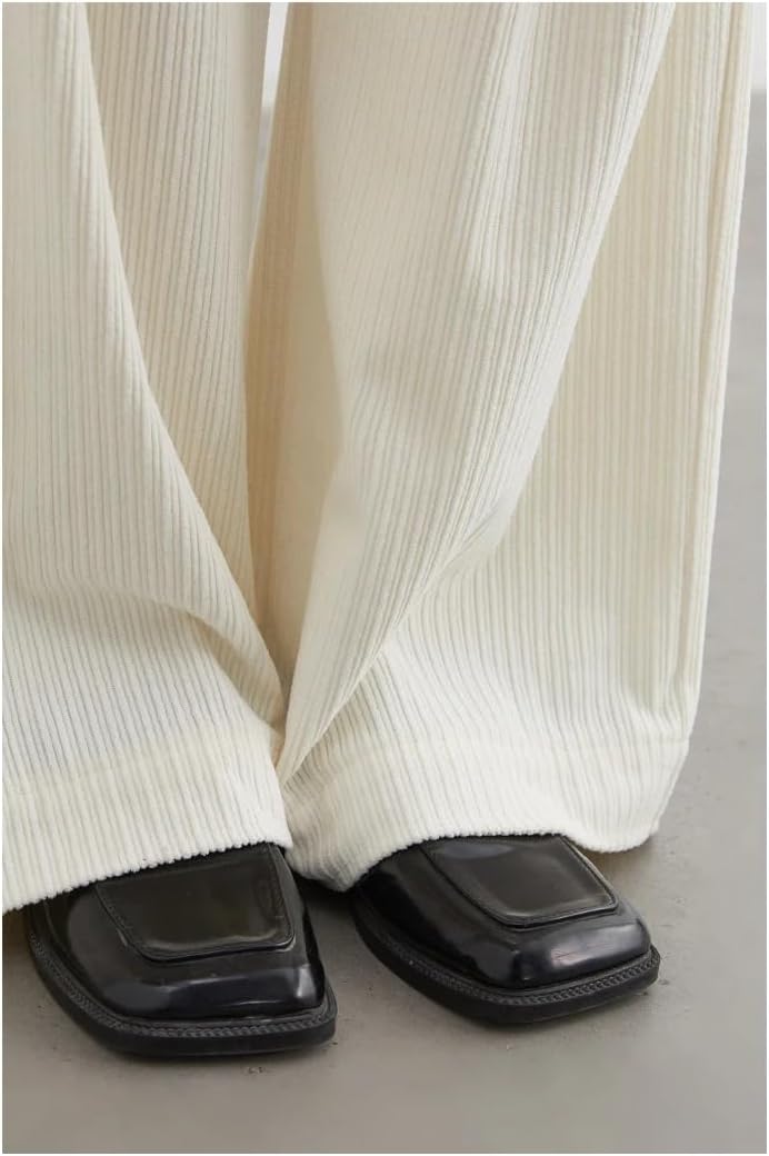 Women's Pants Retro Pleated Corduroy High Waisted Straight Leg Ladies Trousers Autumn Winter Women's Pants Retro Pleated Corduroy High Waisted Straight Leg Ladies Trousers Autumn Winter