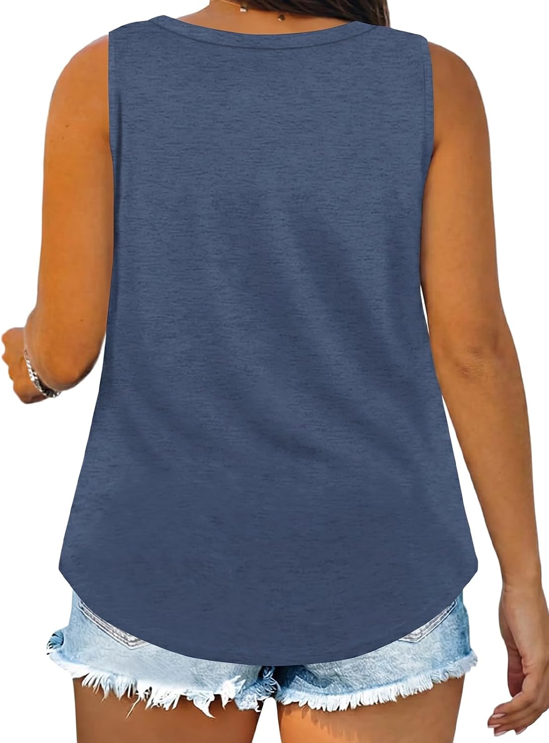 Womens Plus Size Tank Tops Summer Sleeveless V Neck T Shirts Casual Fit Basic Tees Tunic