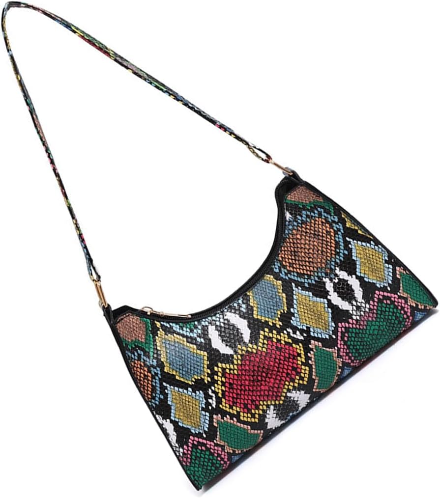 Women's Snakeskin Print Baguette Shoulder Bag Multicolor Women's Snakeskin Print Baguette Shoulder Bag Multicolor