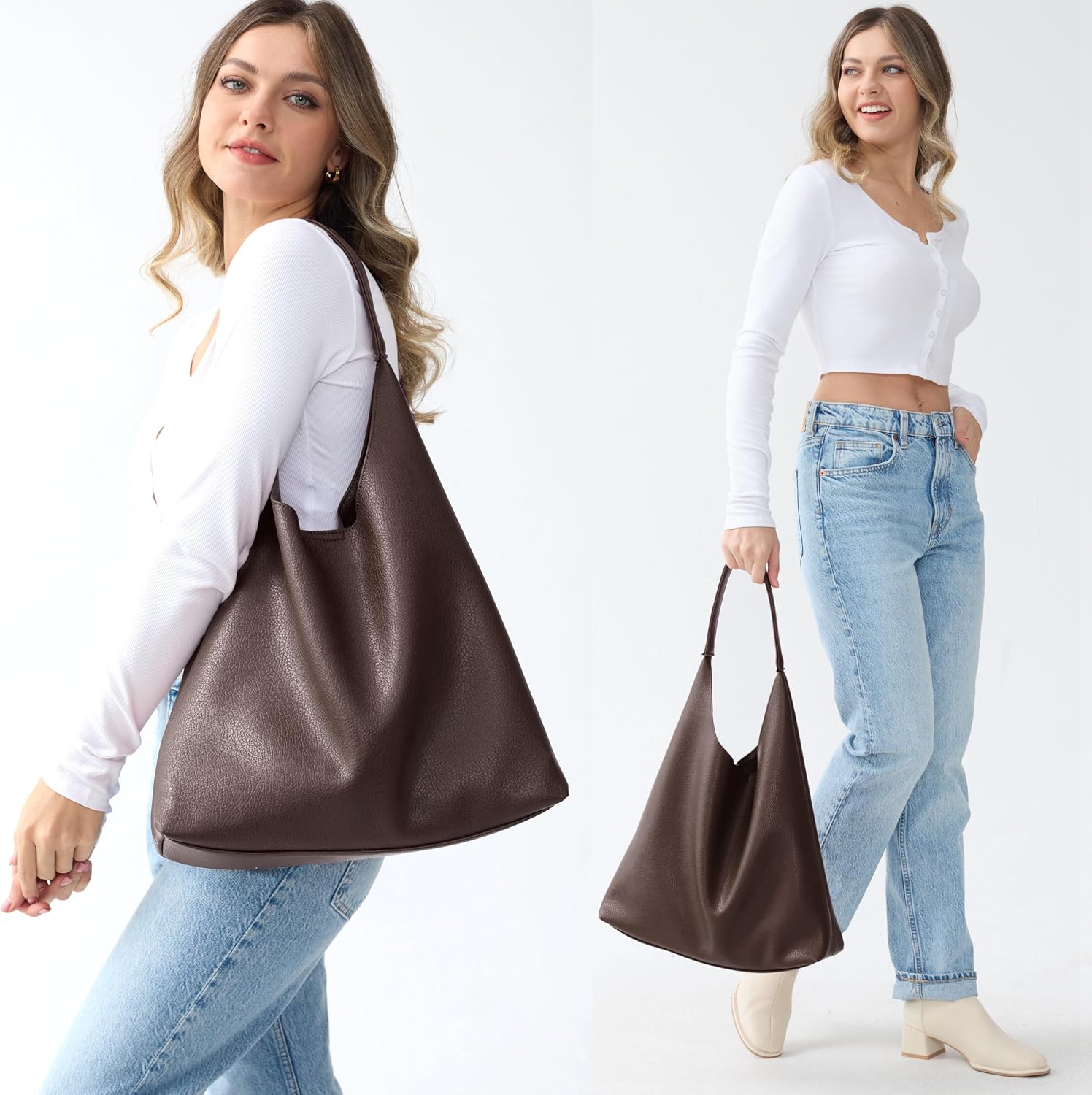 Women's Canvas Tote Bag Brown Large