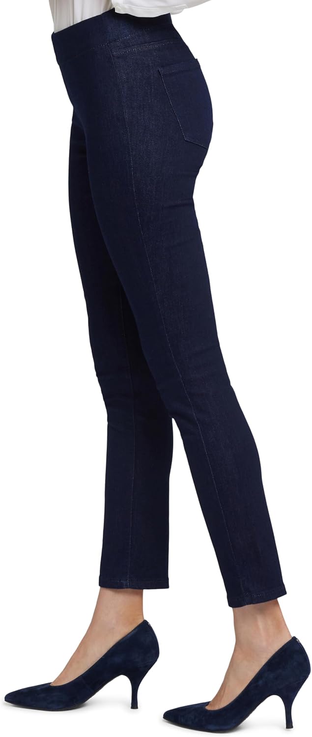 Women's Petite Pull On Skinny Ankle Jeans Dark Wash