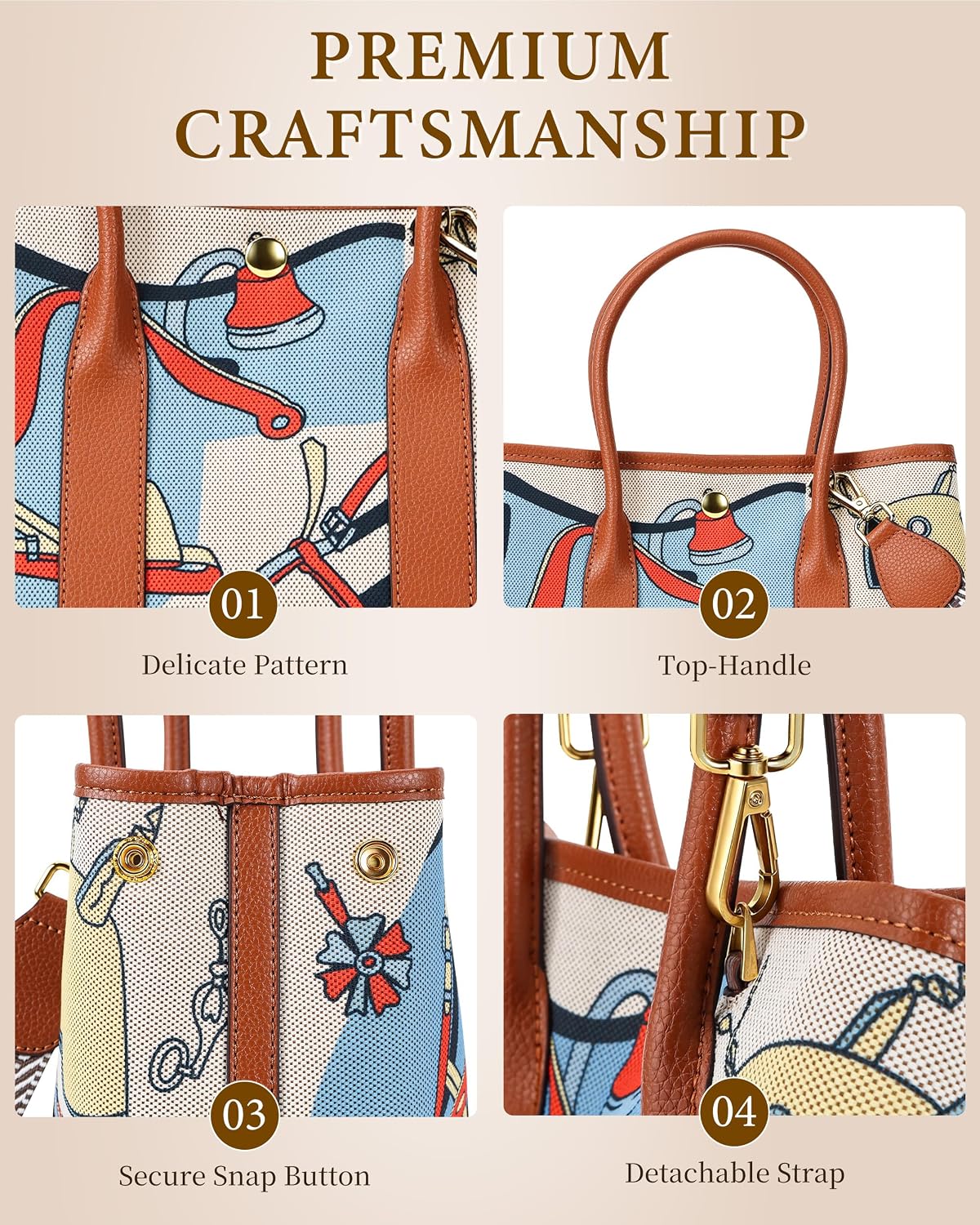 Women's Canvas Mini Tote Bag Circus Print