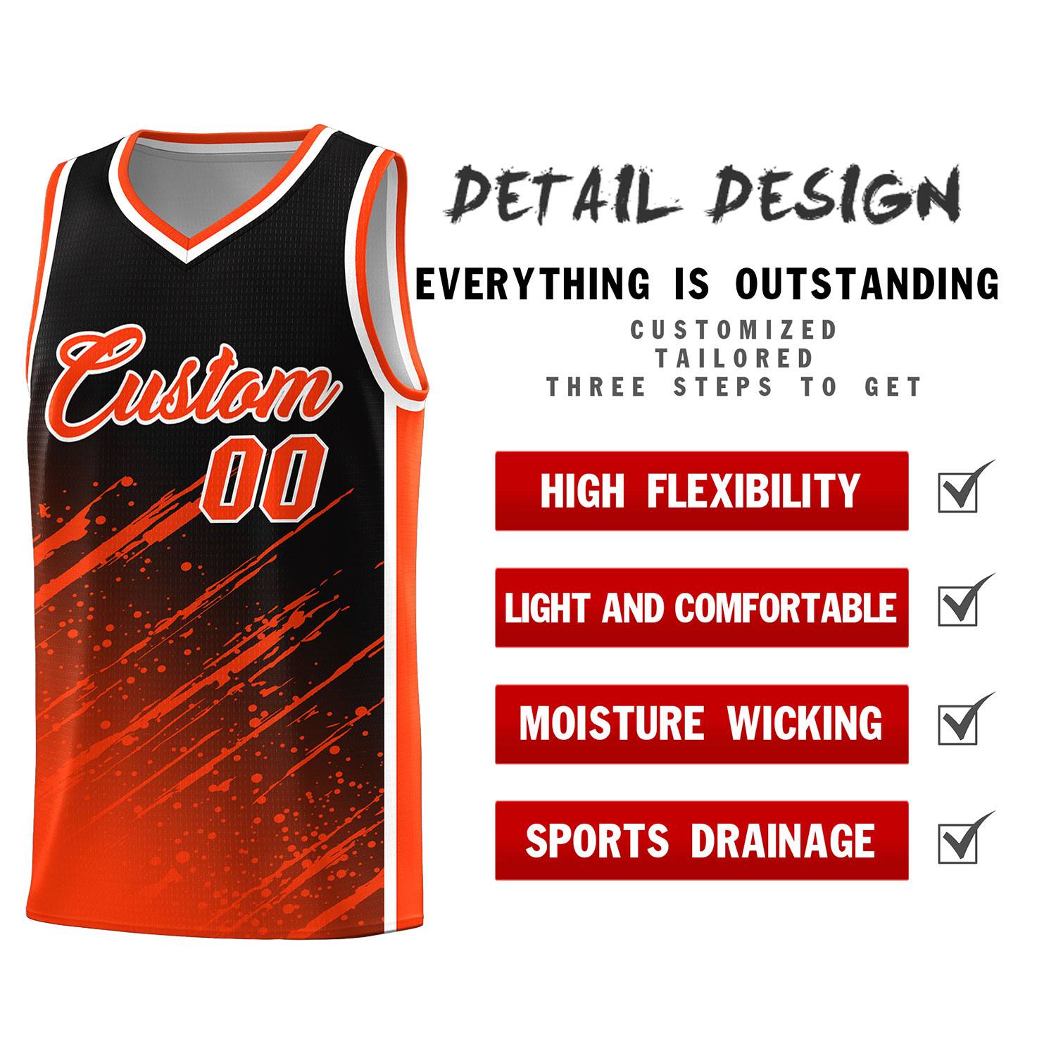 Maßgeschneiderte Splash-Basketballuniformen leicht für die Schule Maßgeschneiderte Splash-Basketballuniformen leicht für die Schule