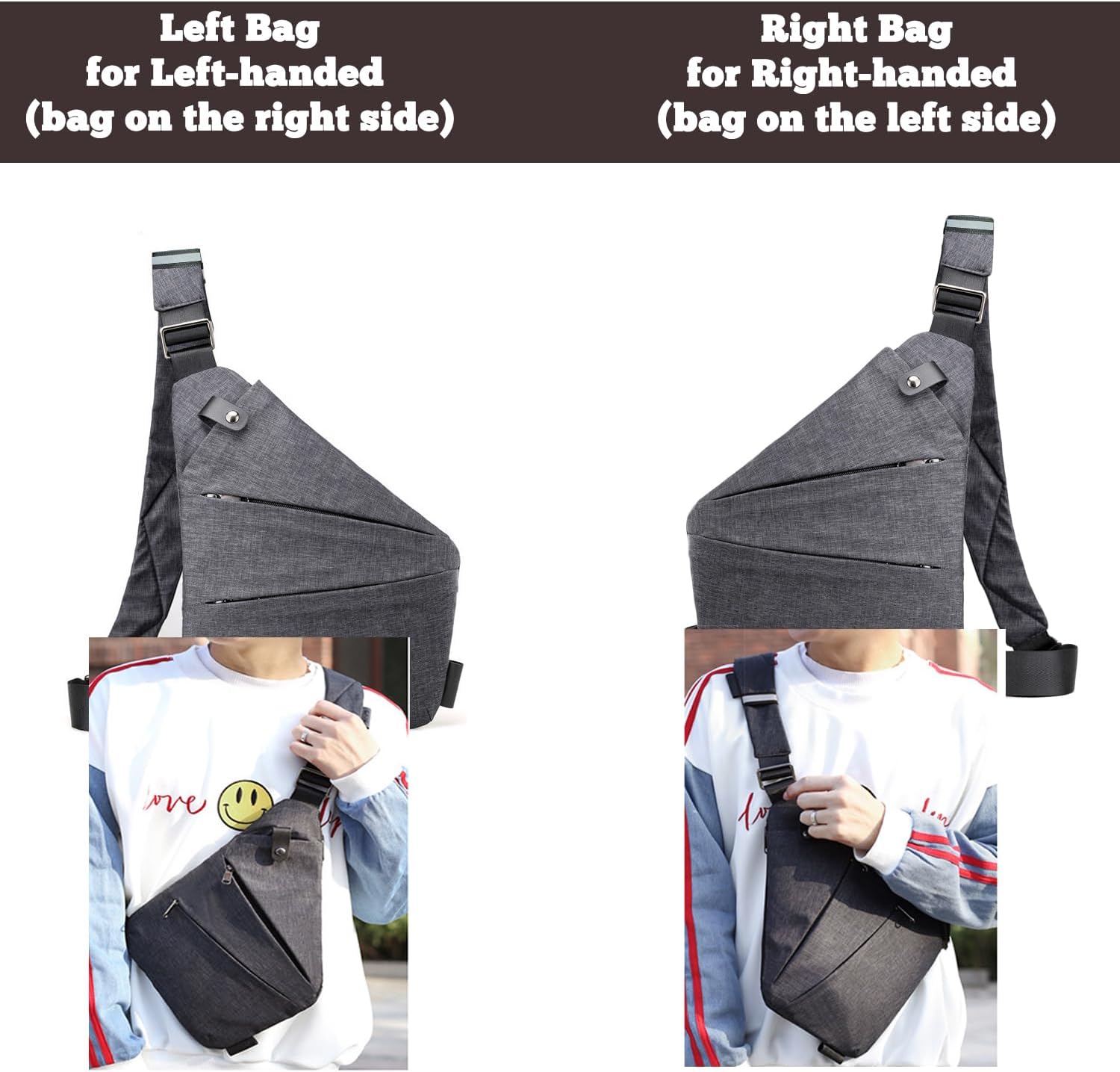 Women's Nylon Sling Crossbody Bag with Reflective Stripe Women's Nylon Sling Crossbody Bag with Reflective Stripe