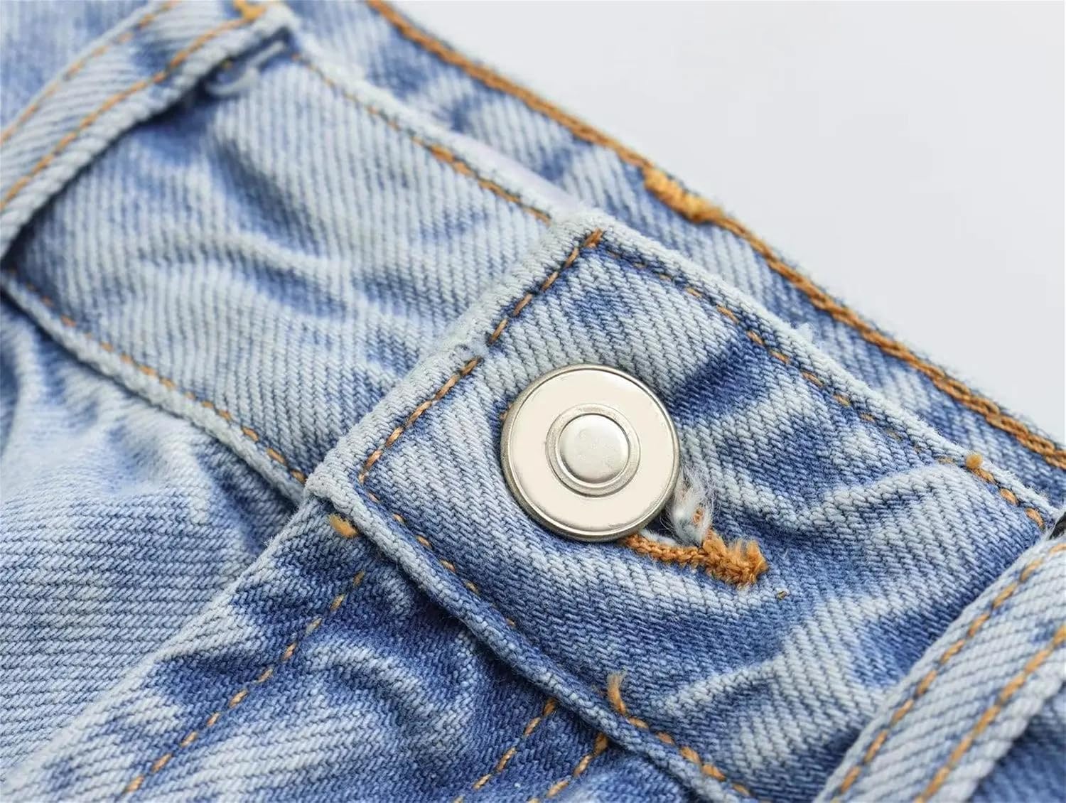 Women's Distressed Boyfriend Straight Leg Jeans Vintage Wash