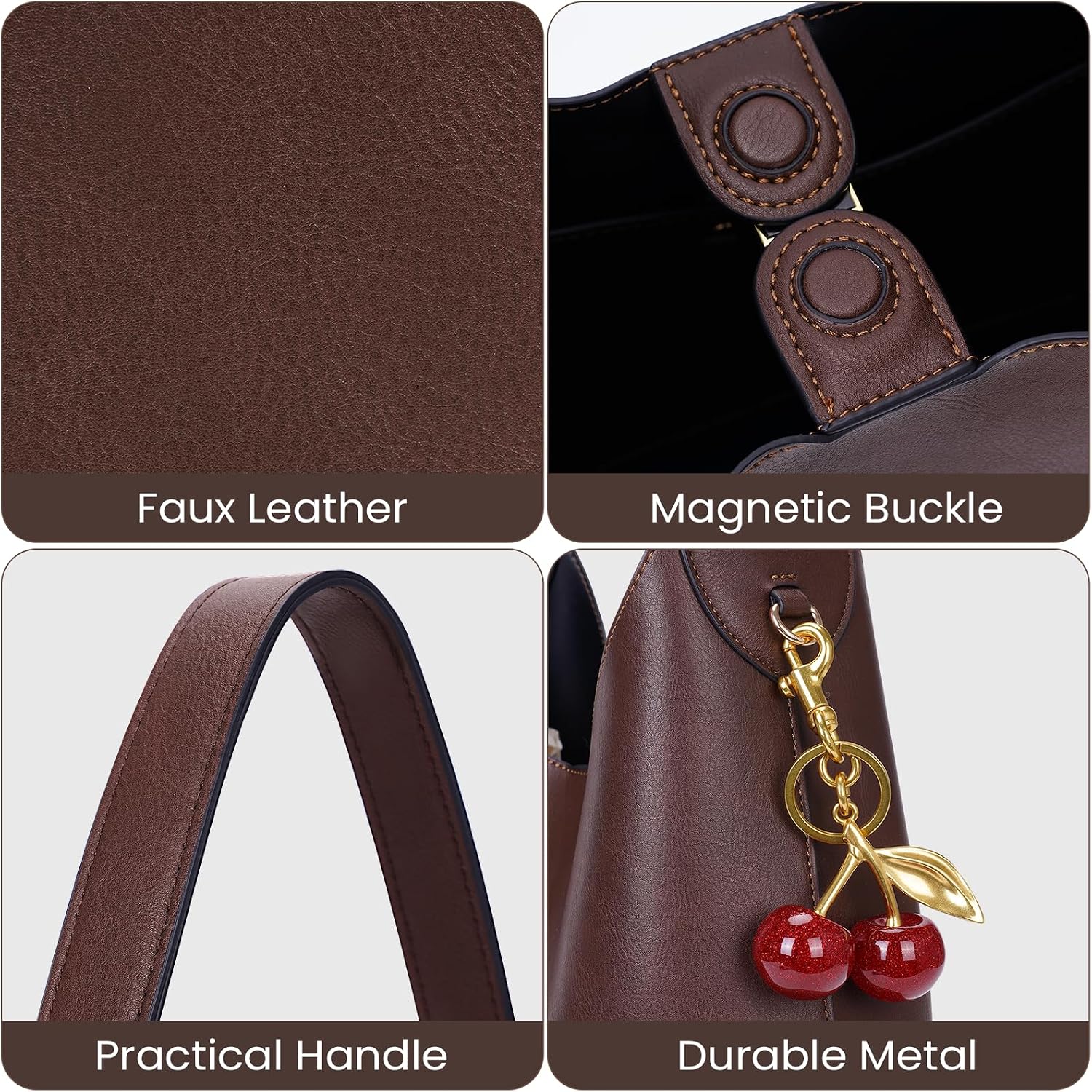 Women's Woven Tote Bag Brown Braided Handles