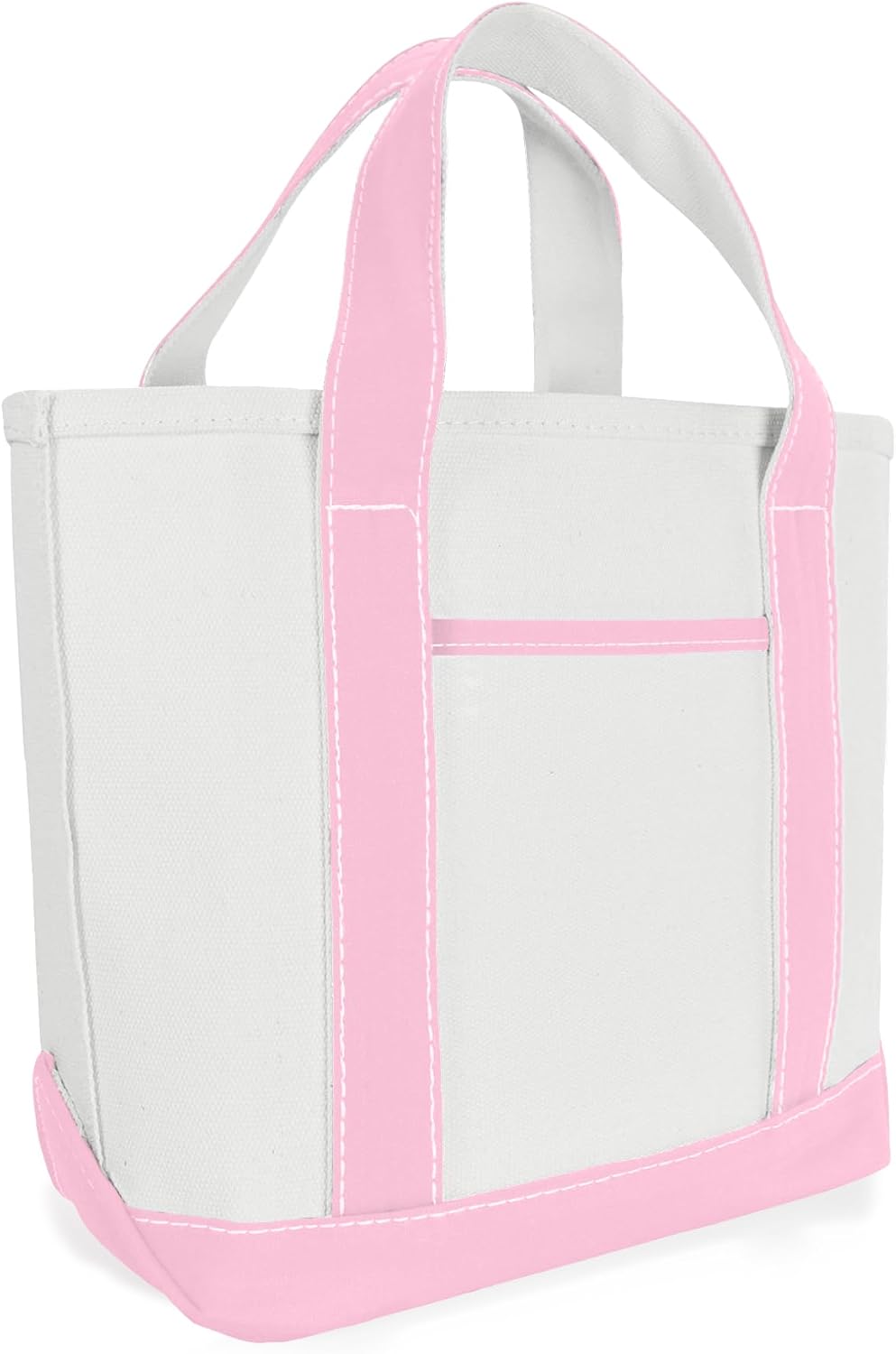 Women's Cotton Canvas Tote Bag White Pink