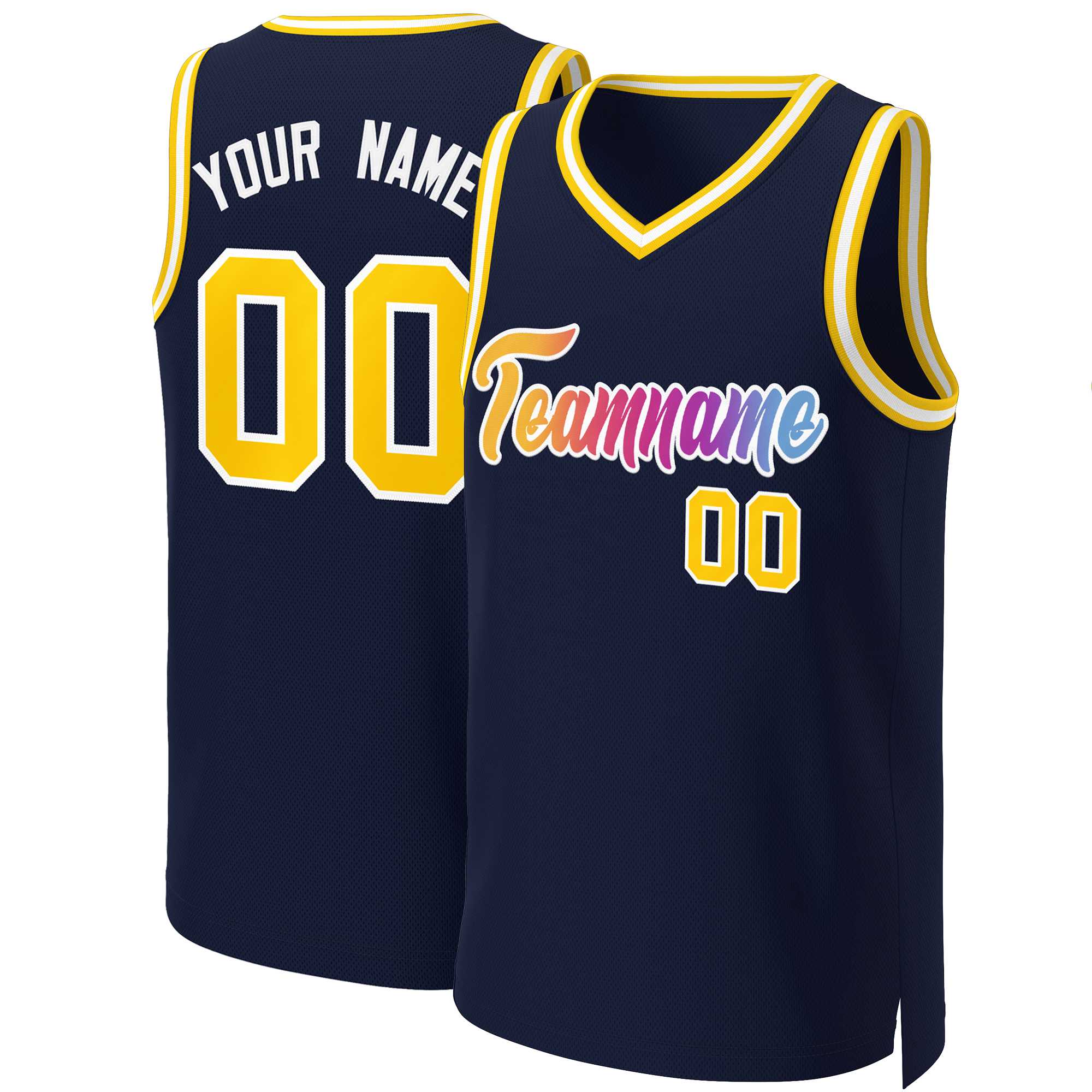 Benutzerdefiniertes Basketballtrikot mit klassischem Farbverlauf und modischen Oberteilen
