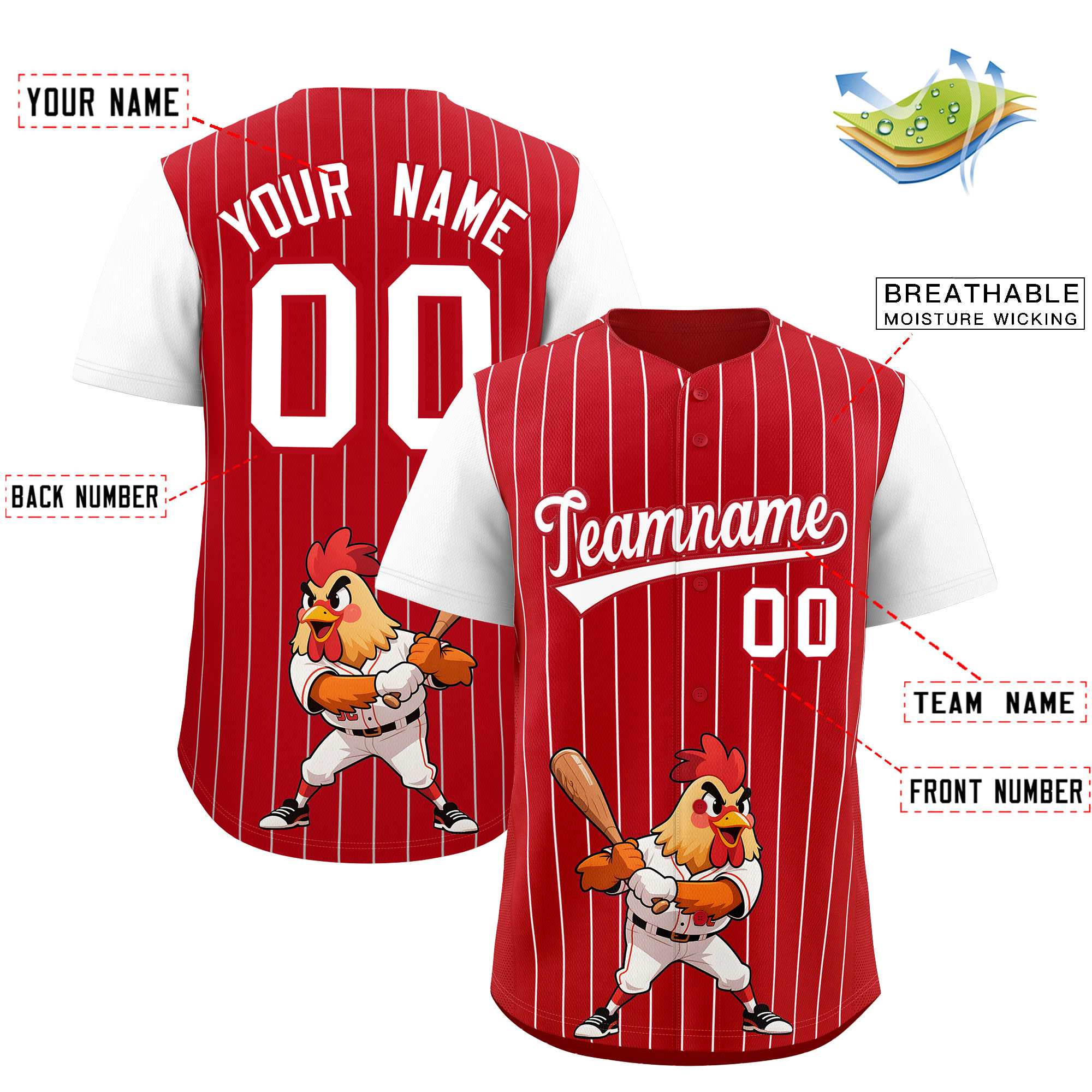 Authentisches Baseball-Trikot mit individuellem Streifen-Tiere-Graffiti-Muster, Raglanärmeln Authentisches Baseball-Trikot mit individuellem Streifen-Tiere-Graffiti-Muster, Raglanärmeln
