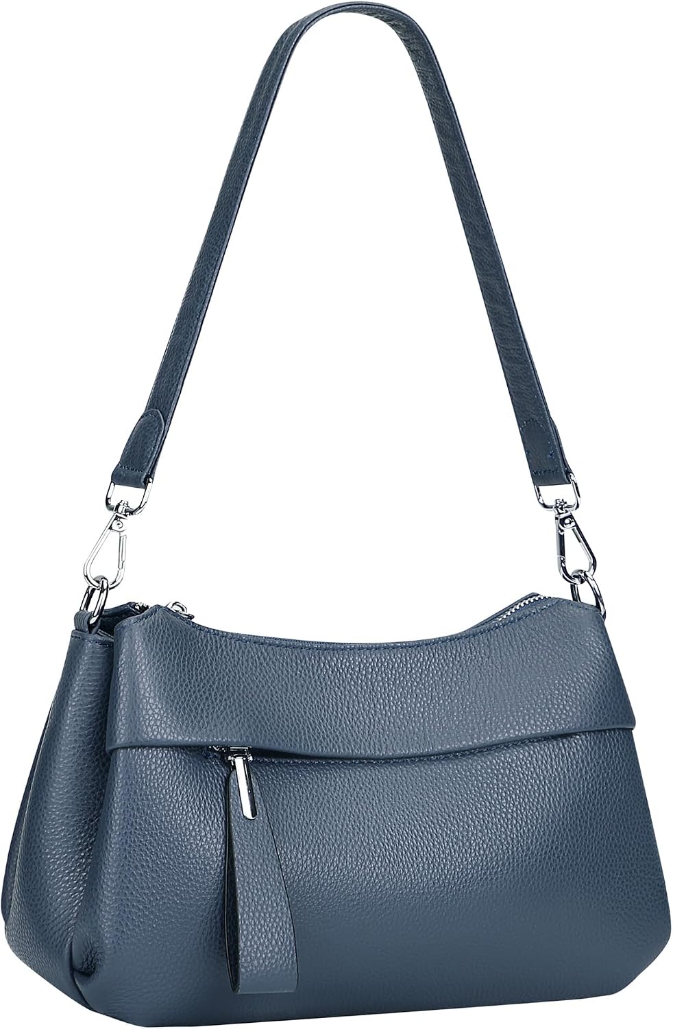 Women's Genuine Leather Hobo Crossbody Bag with Tassel