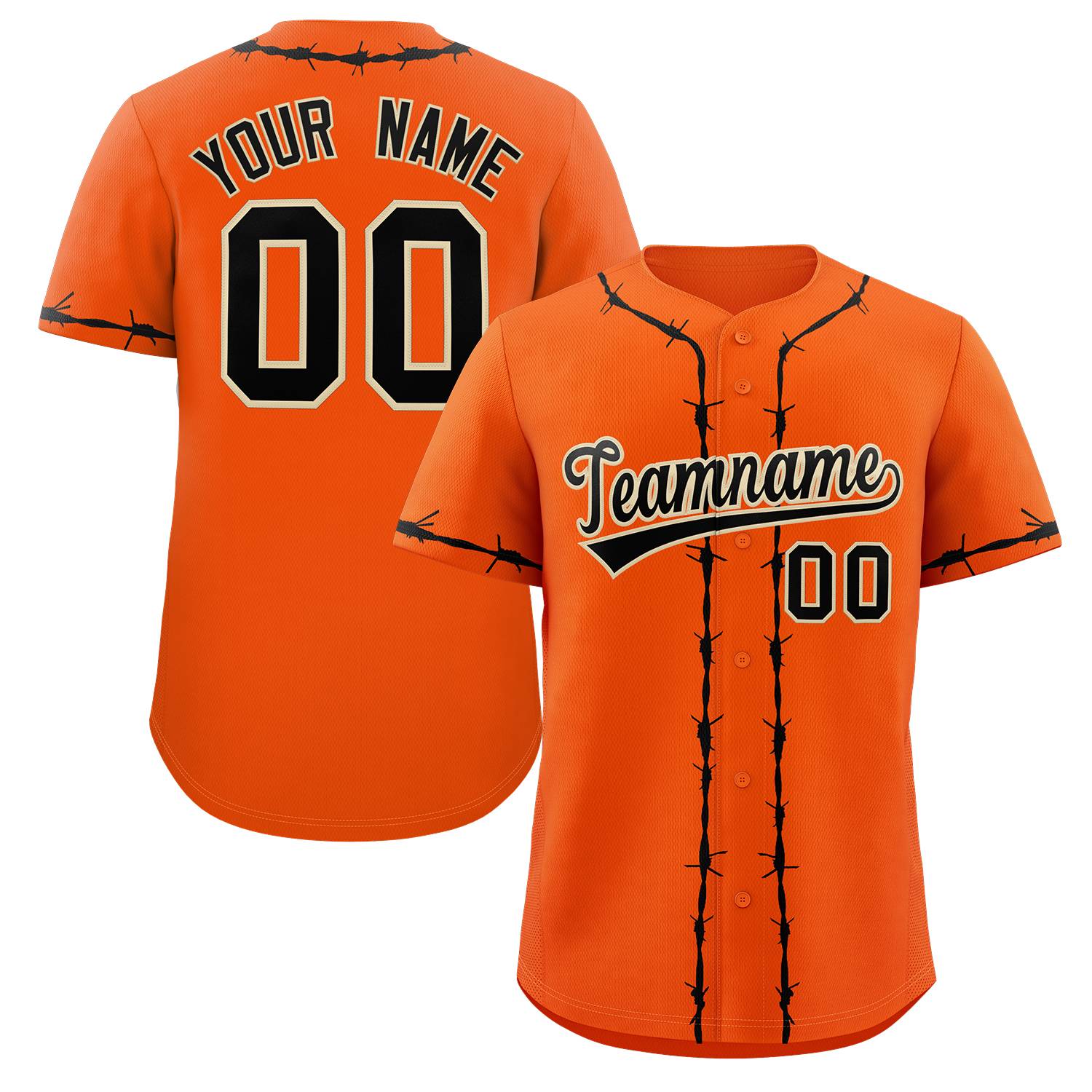 Benutzerdefiniertes, geripptes, authentisches Thorns-Baseballtrikot im klassischen Stil