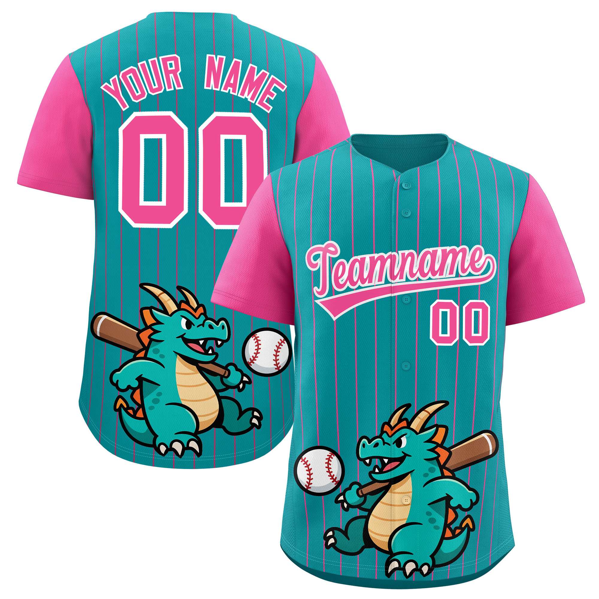 Authentisches Baseball-Trikot mit individuellem Streifen-Tiere-Graffiti-Muster, Raglanärmeln Authentisches Baseball-Trikot mit individuellem Streifen-Tiere-Graffiti-Muster, Raglanärmeln
