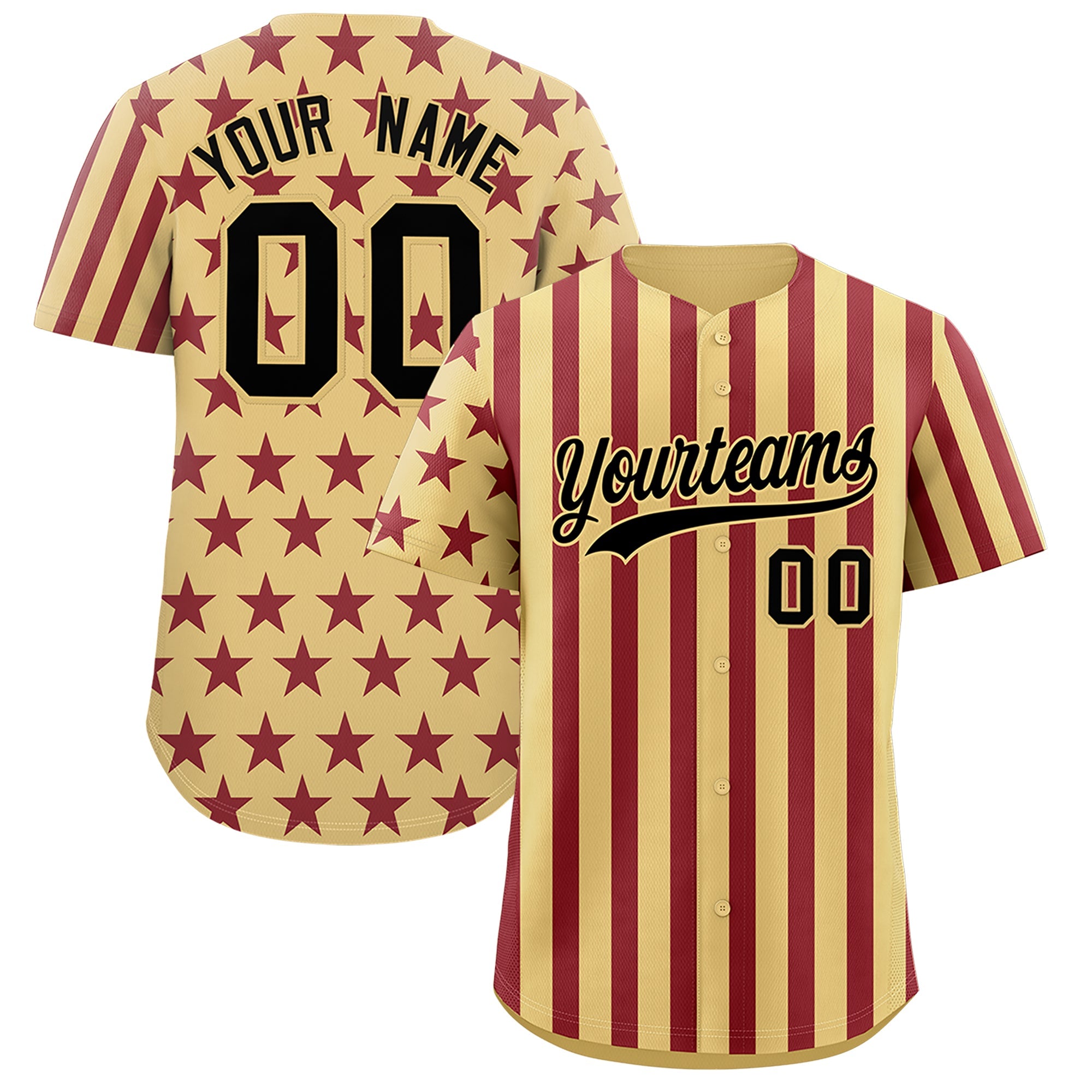 Benutzerdefiniertes Graffiti-Muster-Baseball-Trikot mit amerikanischer Flagge