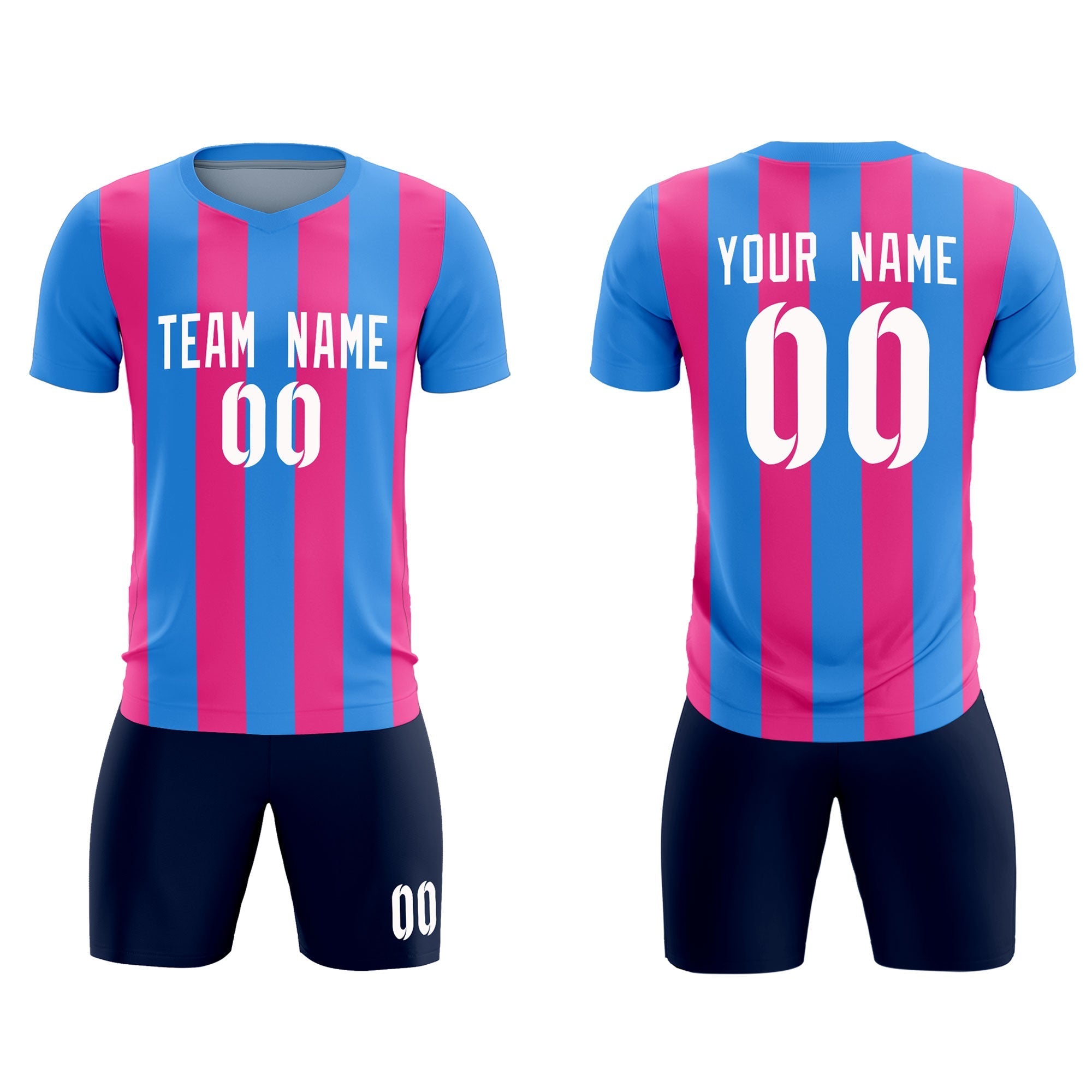 Benutzerdefinierte vertikale Streifen Casual Outdoor-Fußball-Sets-Trikot Benutzerdefinierte vertikale Streifen Casual Outdoor-Fußball-Sets-Trikot